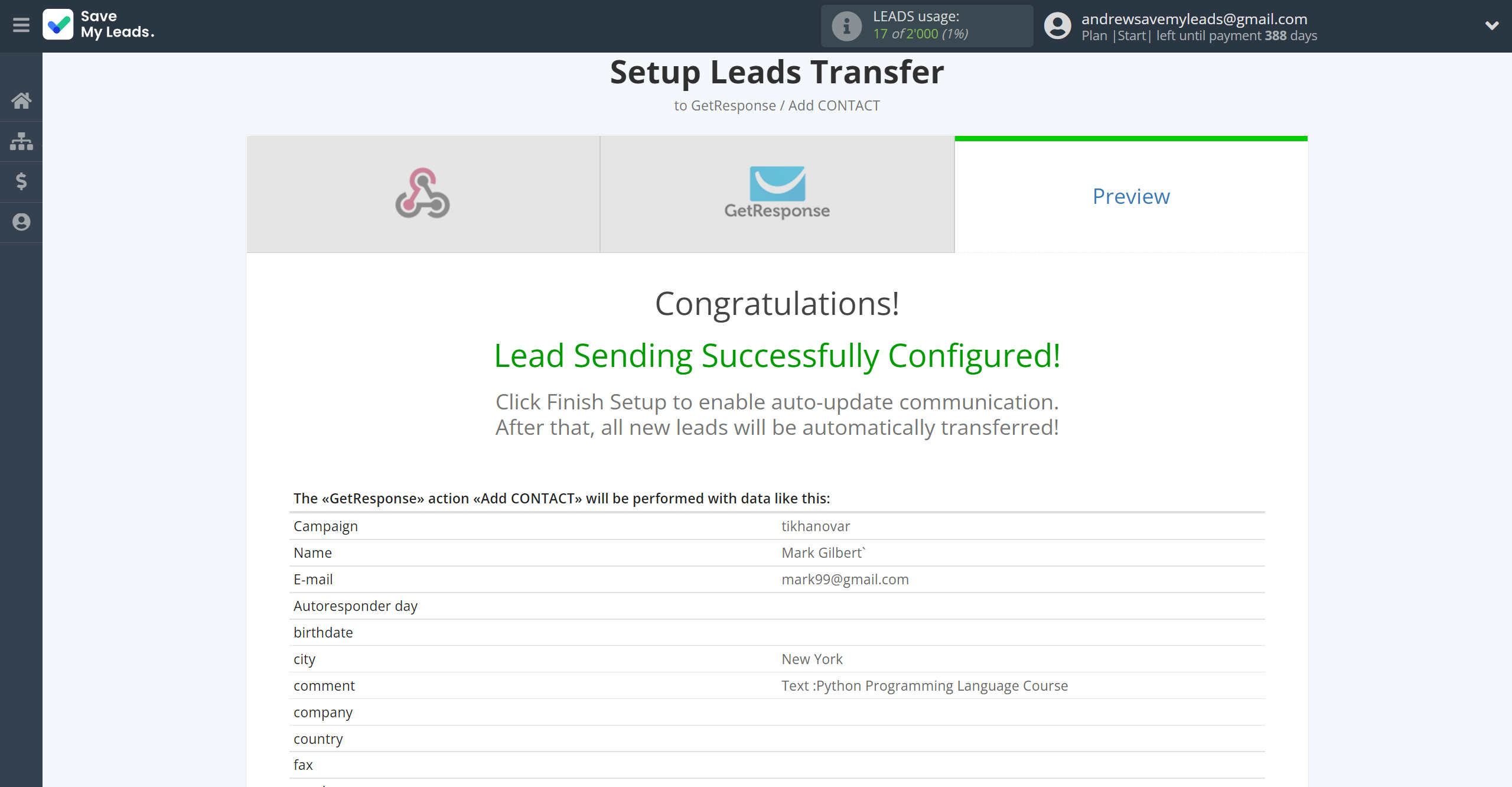 How to Connect Webhooks with GetResponse | Test data How to Connect Webhooks with GetResponse | Test data