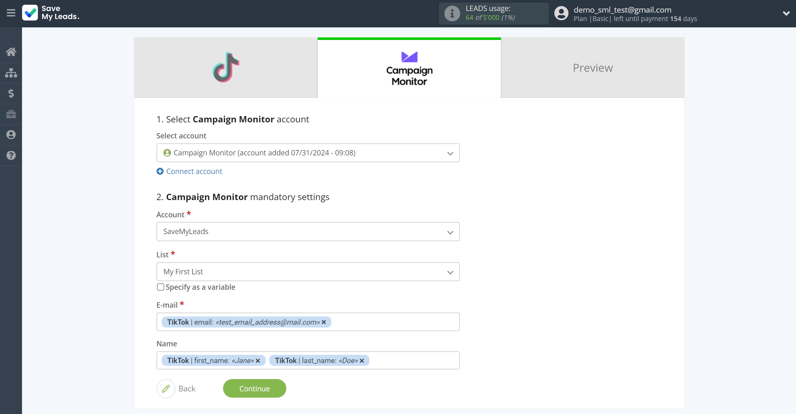 How to Connect TikTok with Campaign Monitor | Assigning fields How to Connect TikTok with Campaign Monitor | Assigning fields