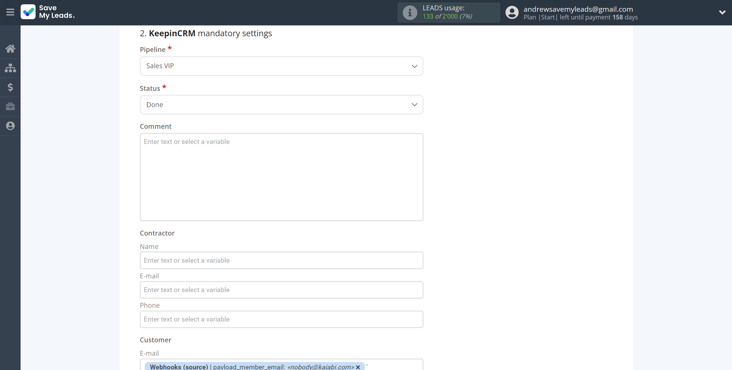 How to Connect Webhooks with KeepinCRM Create Agreement | Assigning fields How to Connect Webhooks with KeepinCRM Create Agreement | Assigning fields
