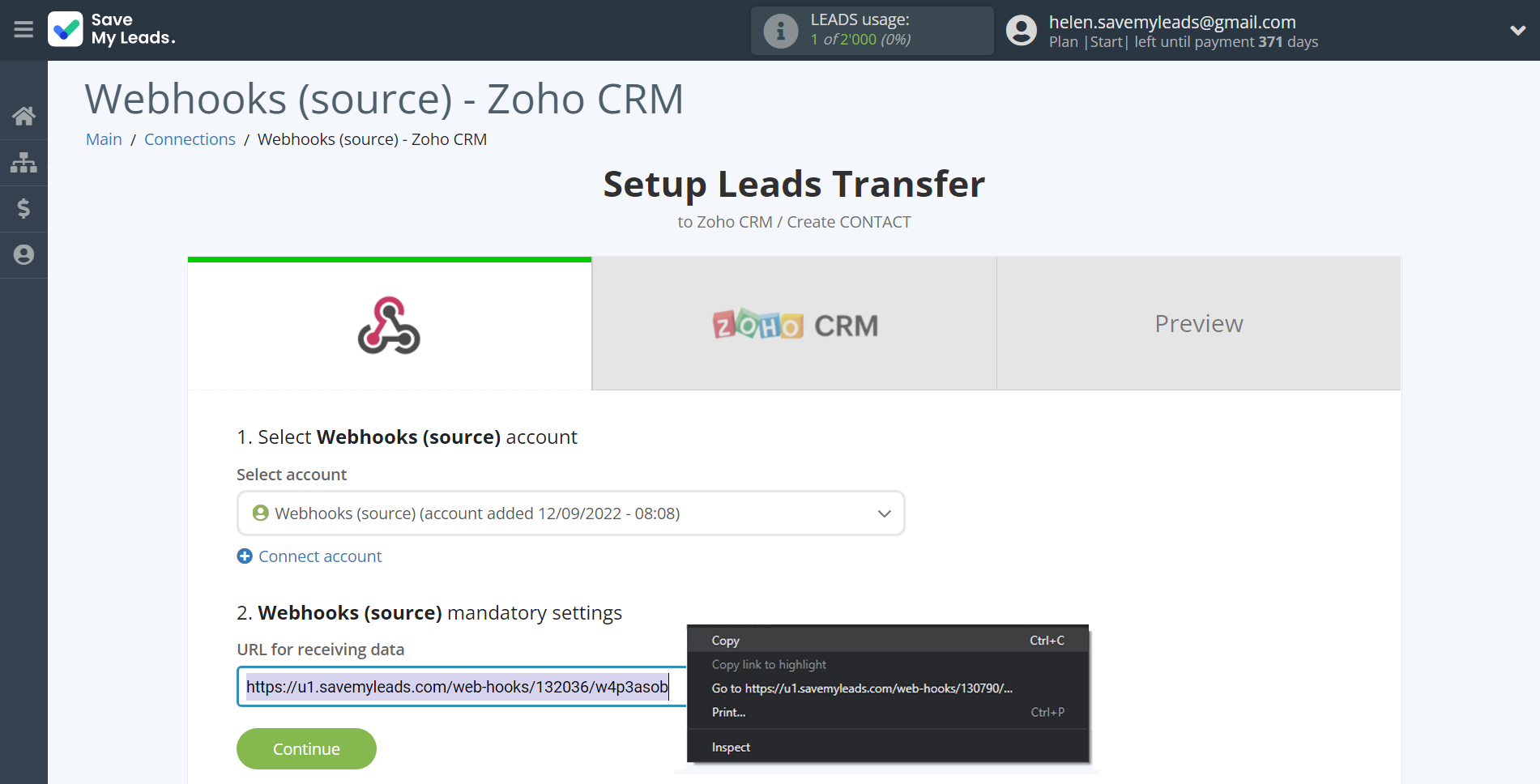 How to Connect Webhooks with Zoho CRM Create Contacts | Data Source account connection How to Connect Webhooks with Zoho CRM Create Contacts | Data Source account connection