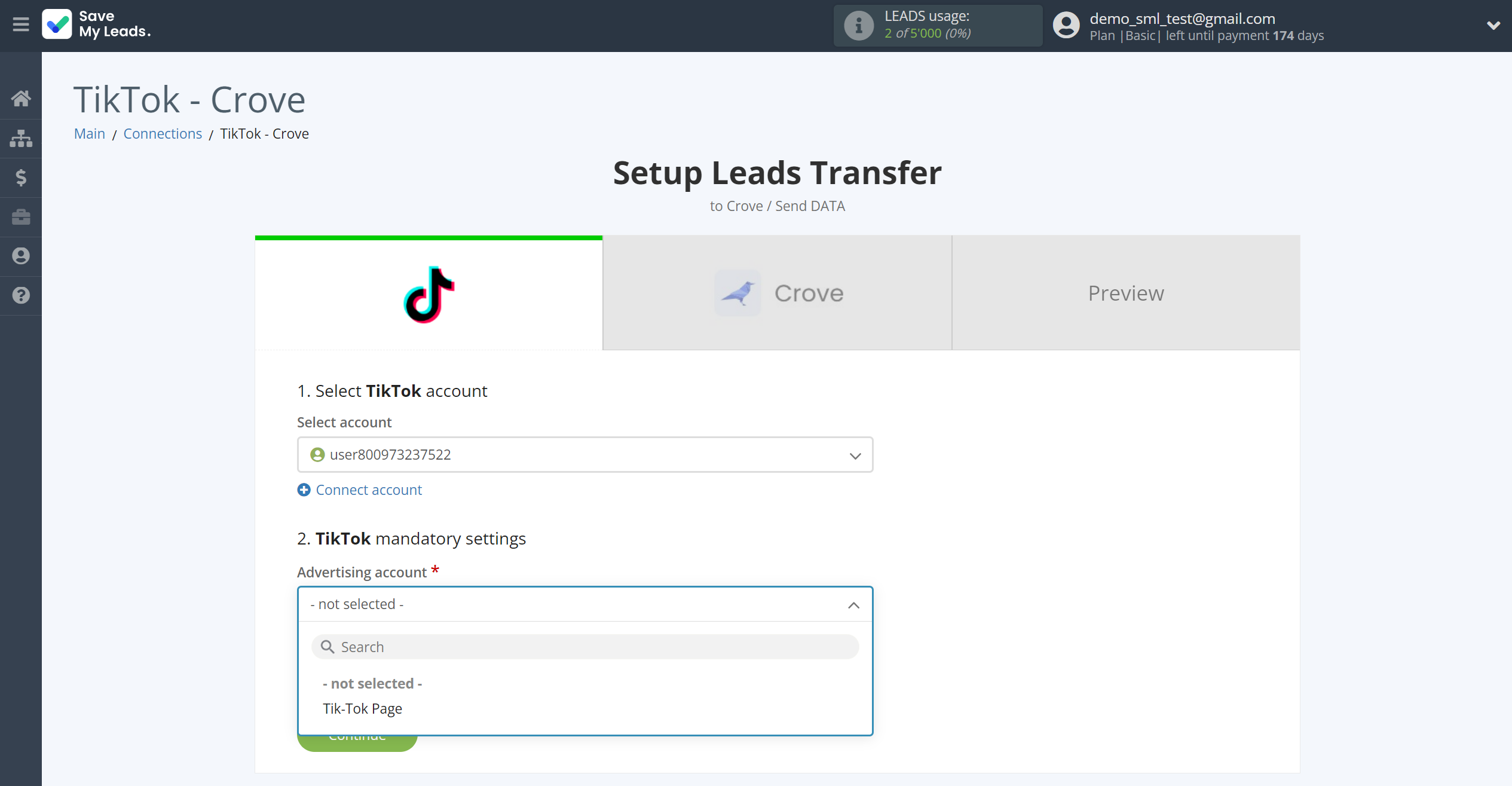 How to Connect TikTok with Crove | Data Source account connection How to Connect TikTok with Crove | Data Source account connection