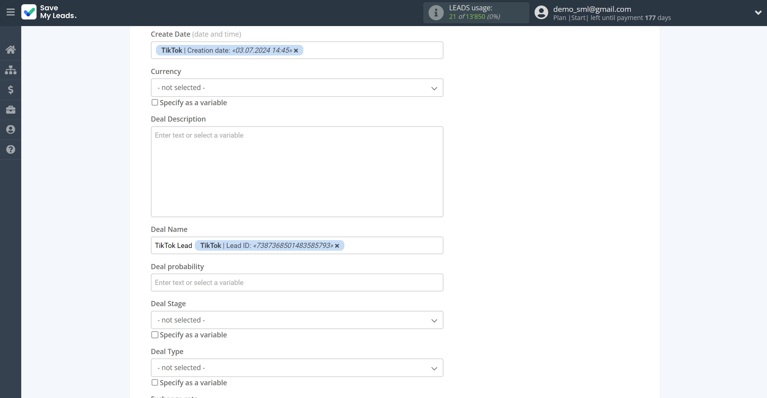 How to Connect TikTok with HubSpot Create Deal | Assigning fields How to Connect TikTok with HubSpot Create Deal | Assigning fields