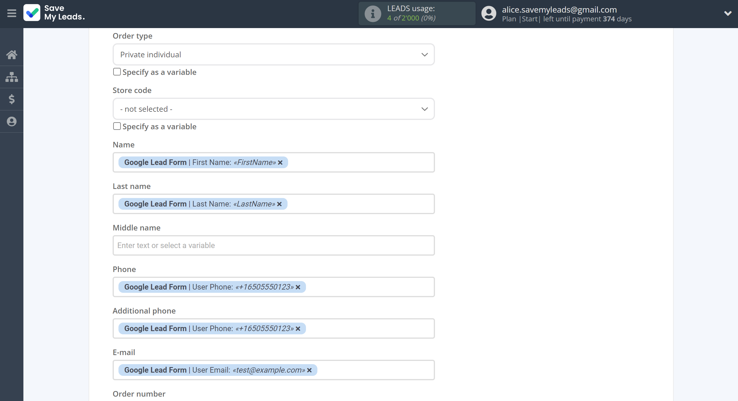 How to Connect Google Lead Form with Simla Create Order | Assigning fields How to Connect Google Lead Form with Simla Create Order | Assigning fields
