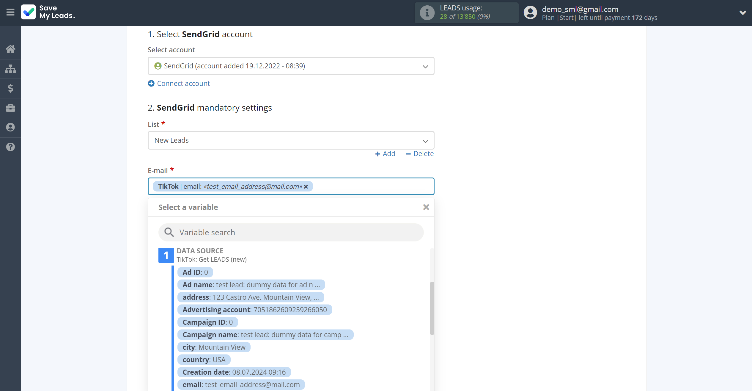 How to Connect TikTok with SendGrid | Assigning fields How to Connect TikTok with SendGrid | Assigning fields