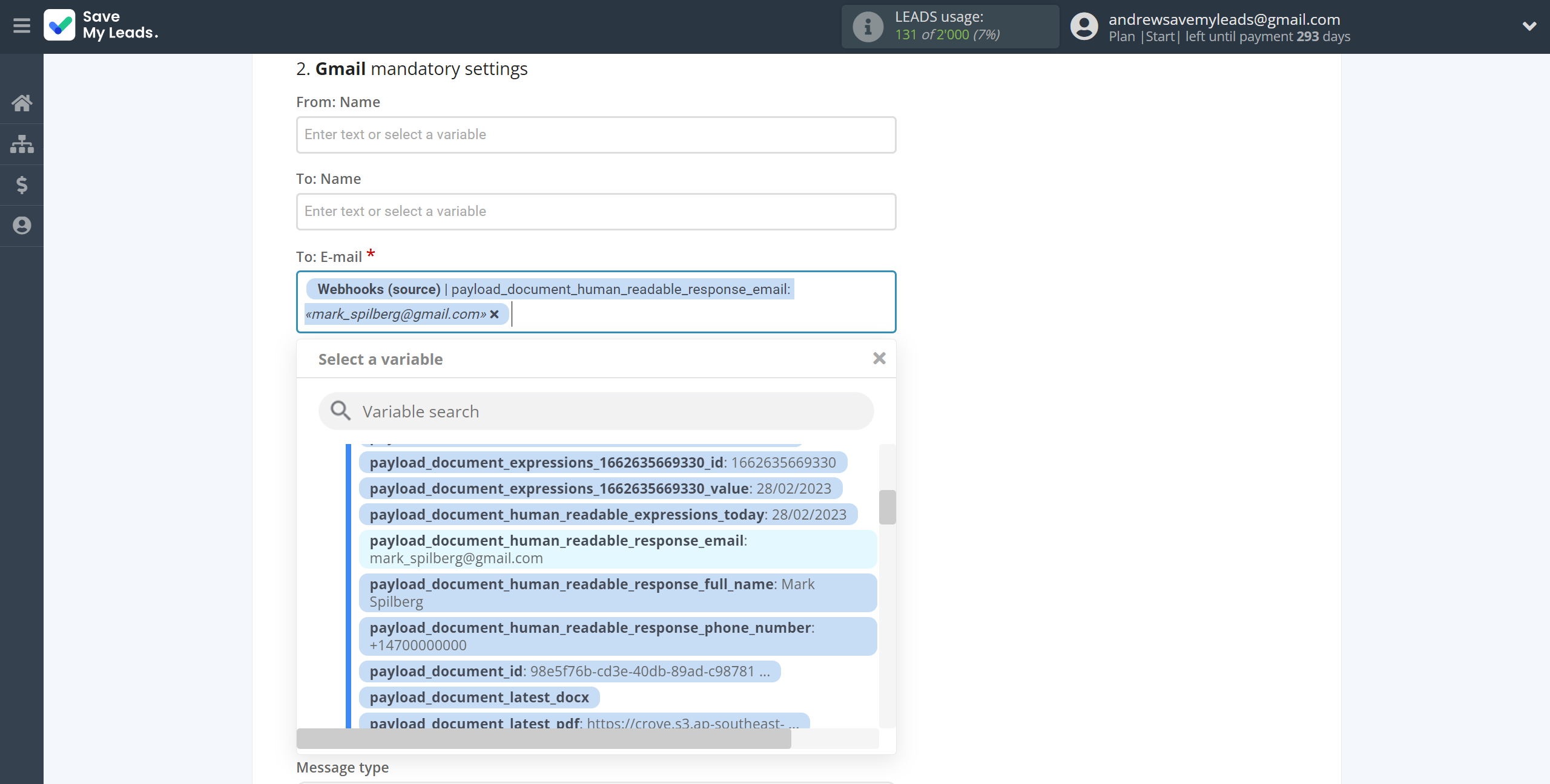 How to Connect Webhooks with Gmail | Assigning fields How to Connect Webhooks with Gmail | Assigning fields