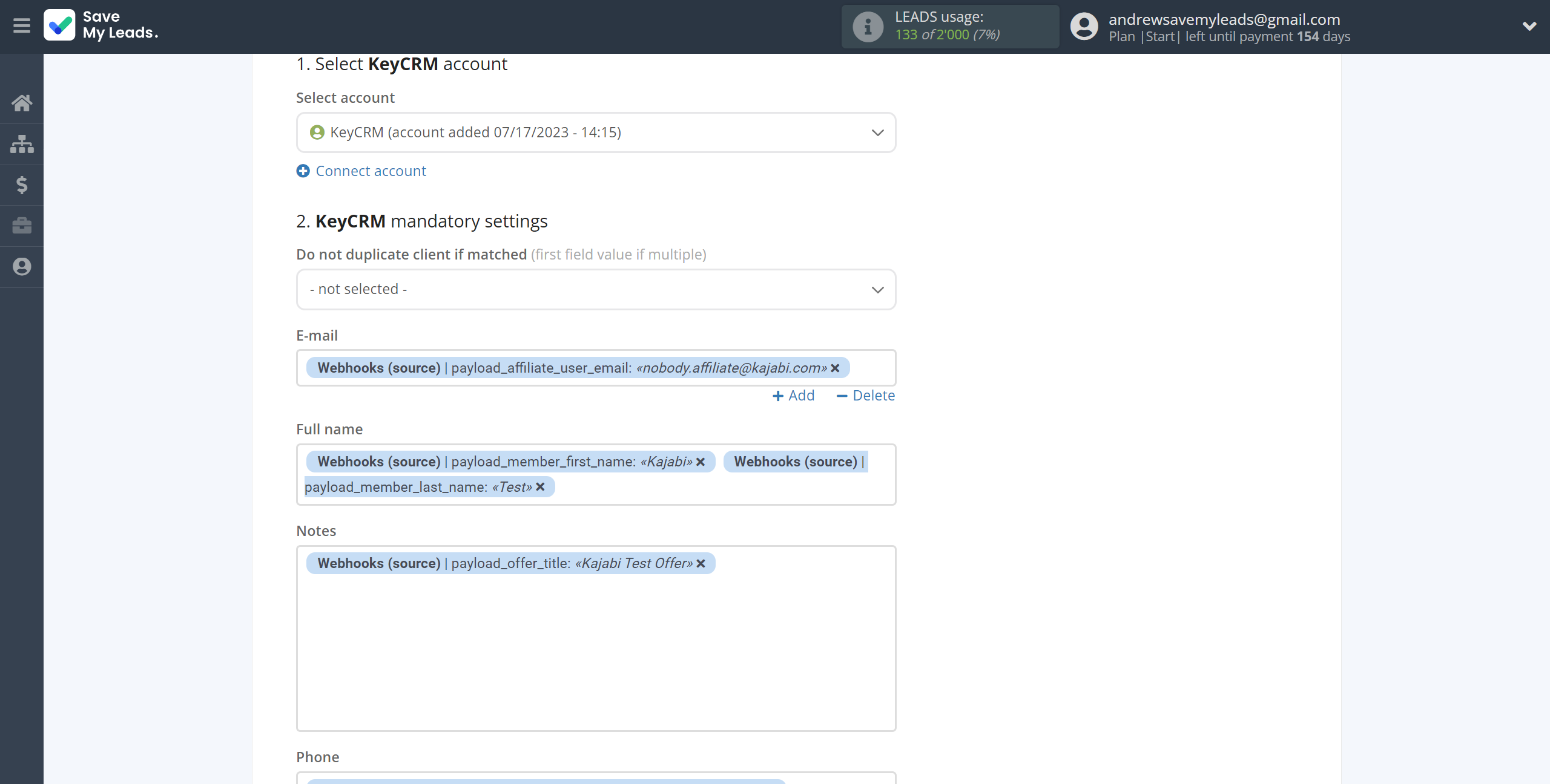 How to Connect Webhooks with KeyCRM Create Customer | Assigning fields How to Connect Webhooks with KeyCRM Create Customer | Assigning fields
