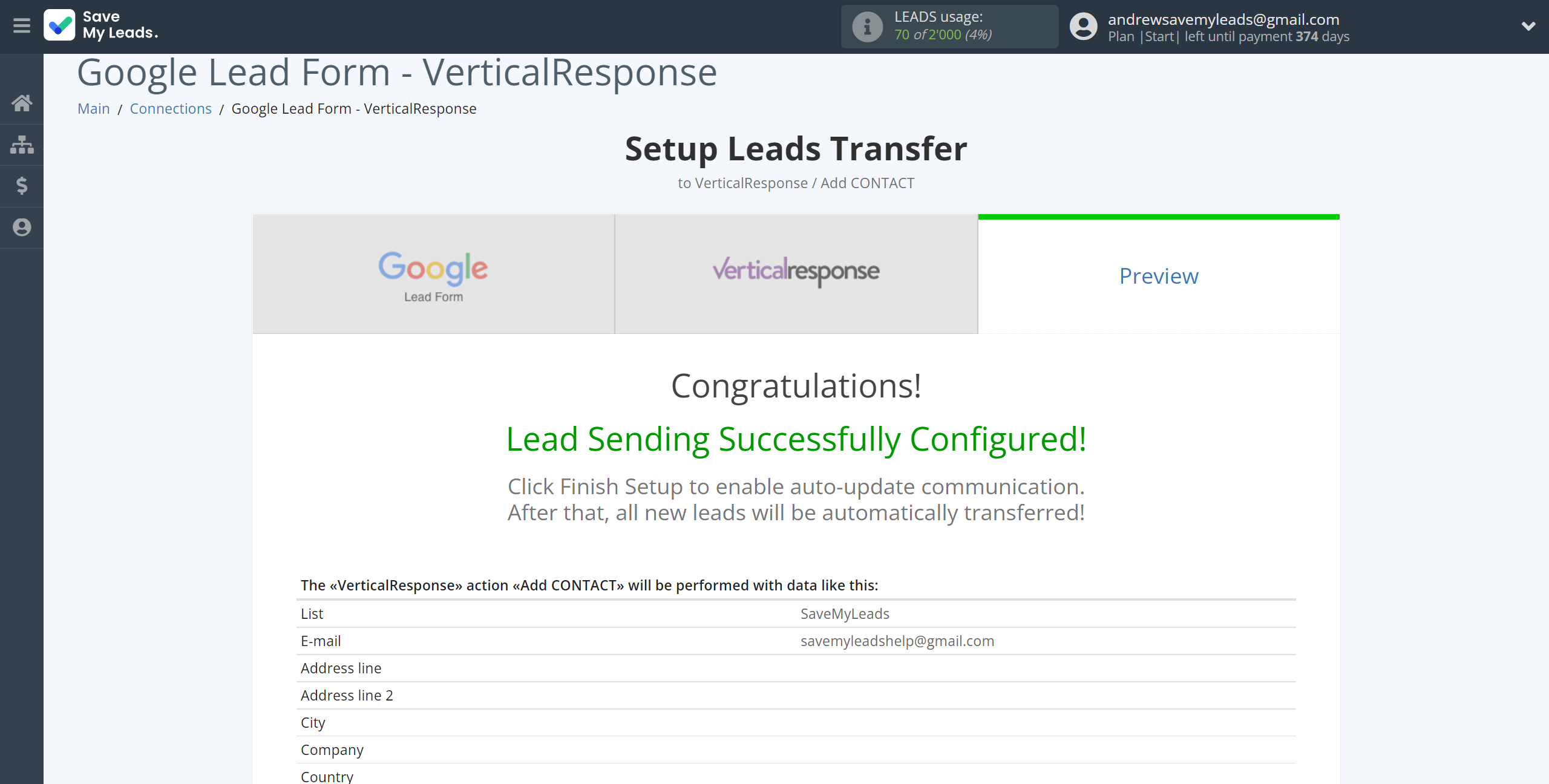 How to Connect Google Lead Form with VerticalResponse | Test data How to Connect Google Lead Form with VerticalResponse | Test data