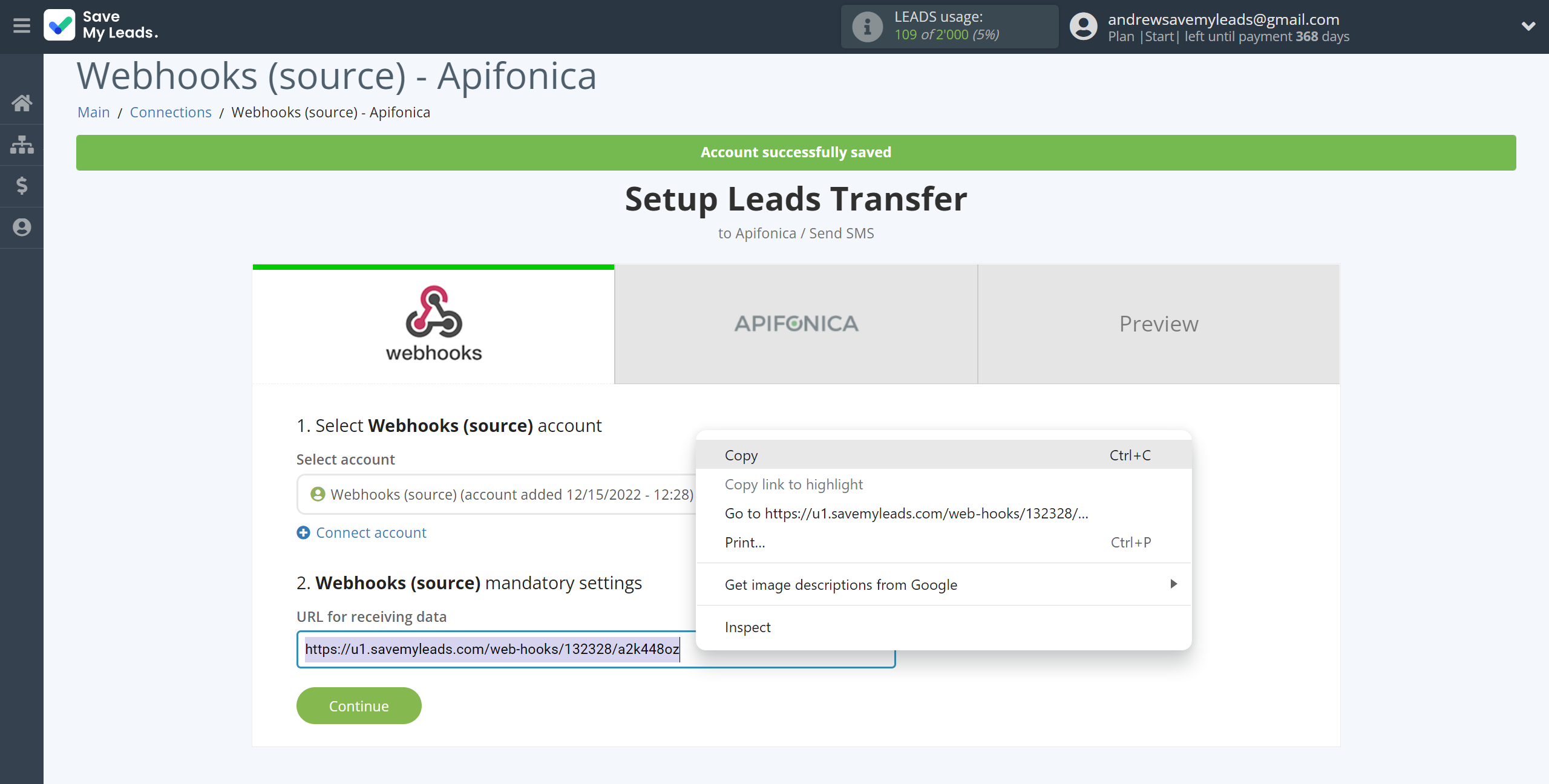 How to Connect Webhooks with Apifonica | Data Source account connection How to Connect Webhooks with Apifonica | Data Source account connection