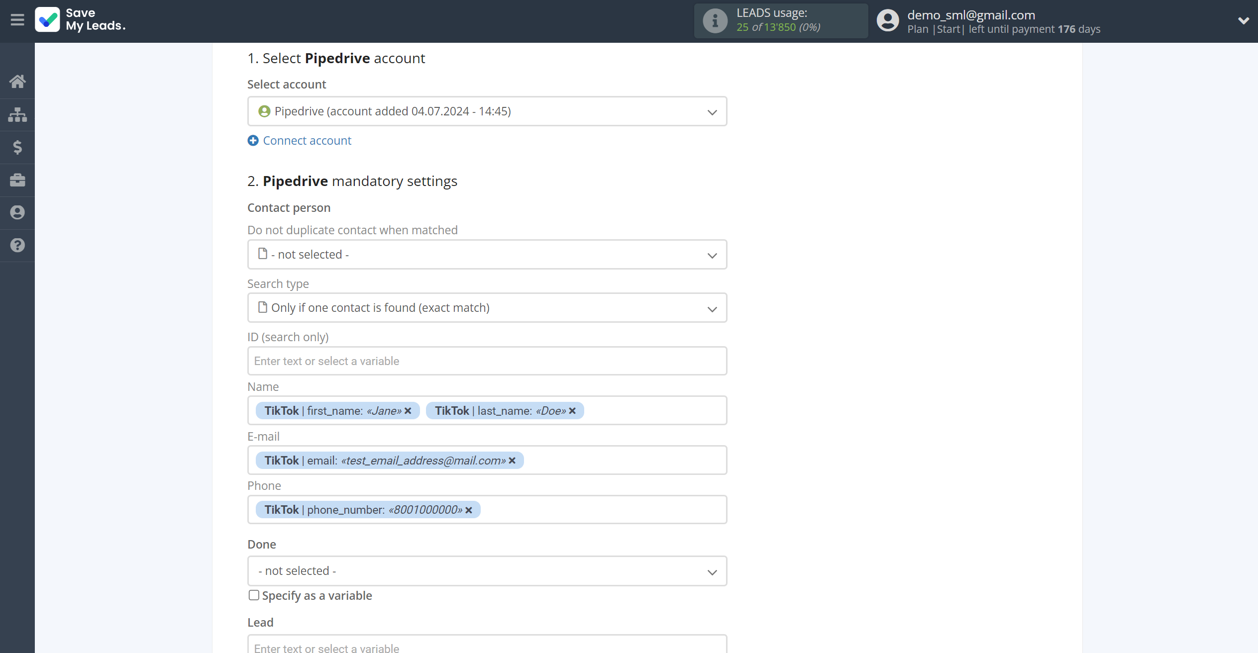 How to Connect TikTok with Pipedrive Create Task | Assigning fields How to Connect TikTok with Pipedrive Create Task | Assigning fields