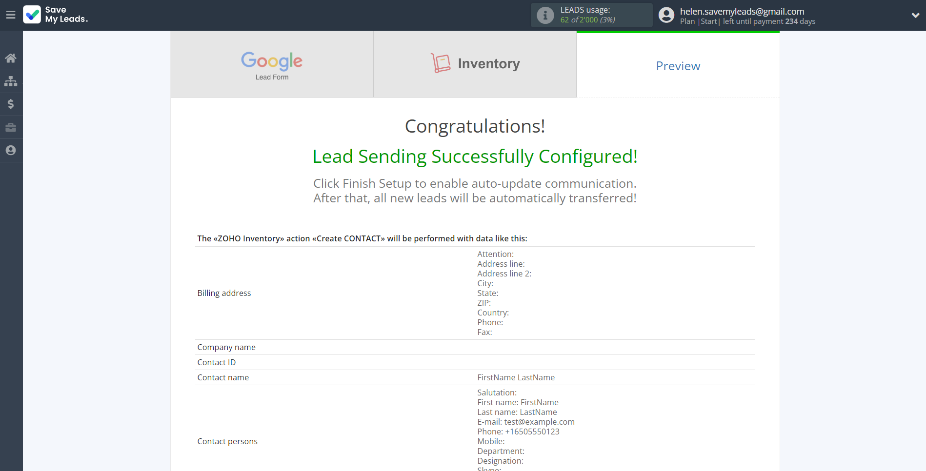How to Connect Google Lead Form with Zoho Inventory Create Contacts | Test data How to Connect Google Lead Form with Zoho Inventory Create Contacts | Test data