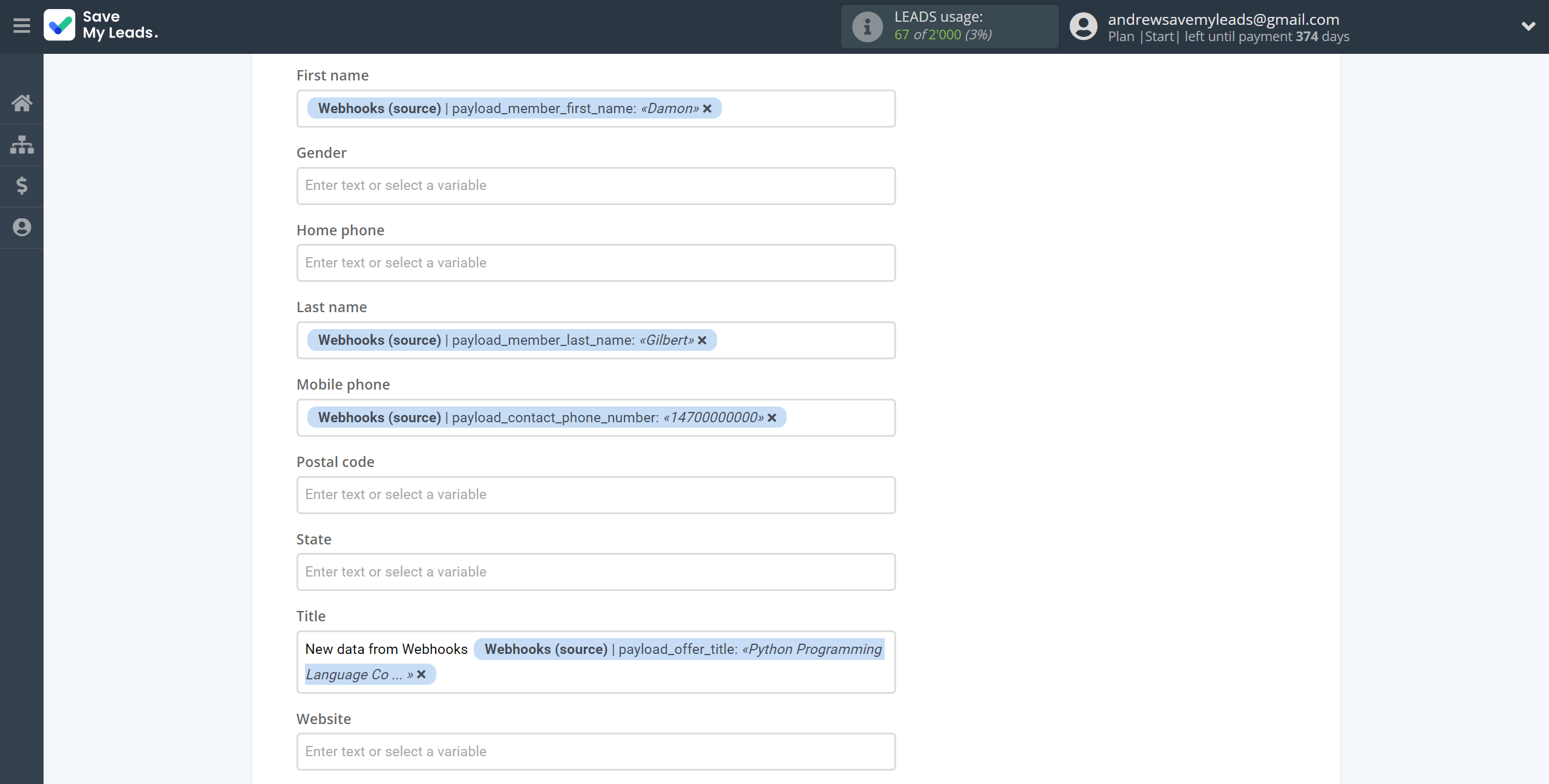 How to Connect Webhooks with VerticalResponse | Assigning fields How to Connect Webhooks with VerticalResponse | Assigning fields