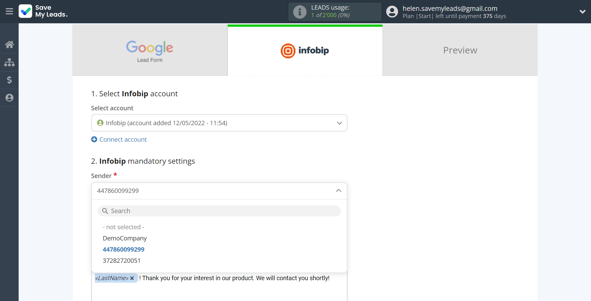 How to Connect Google Lead Form with Infobip | Assigning fields How to Connect Google Lead Form with Infobip | Assigning fields