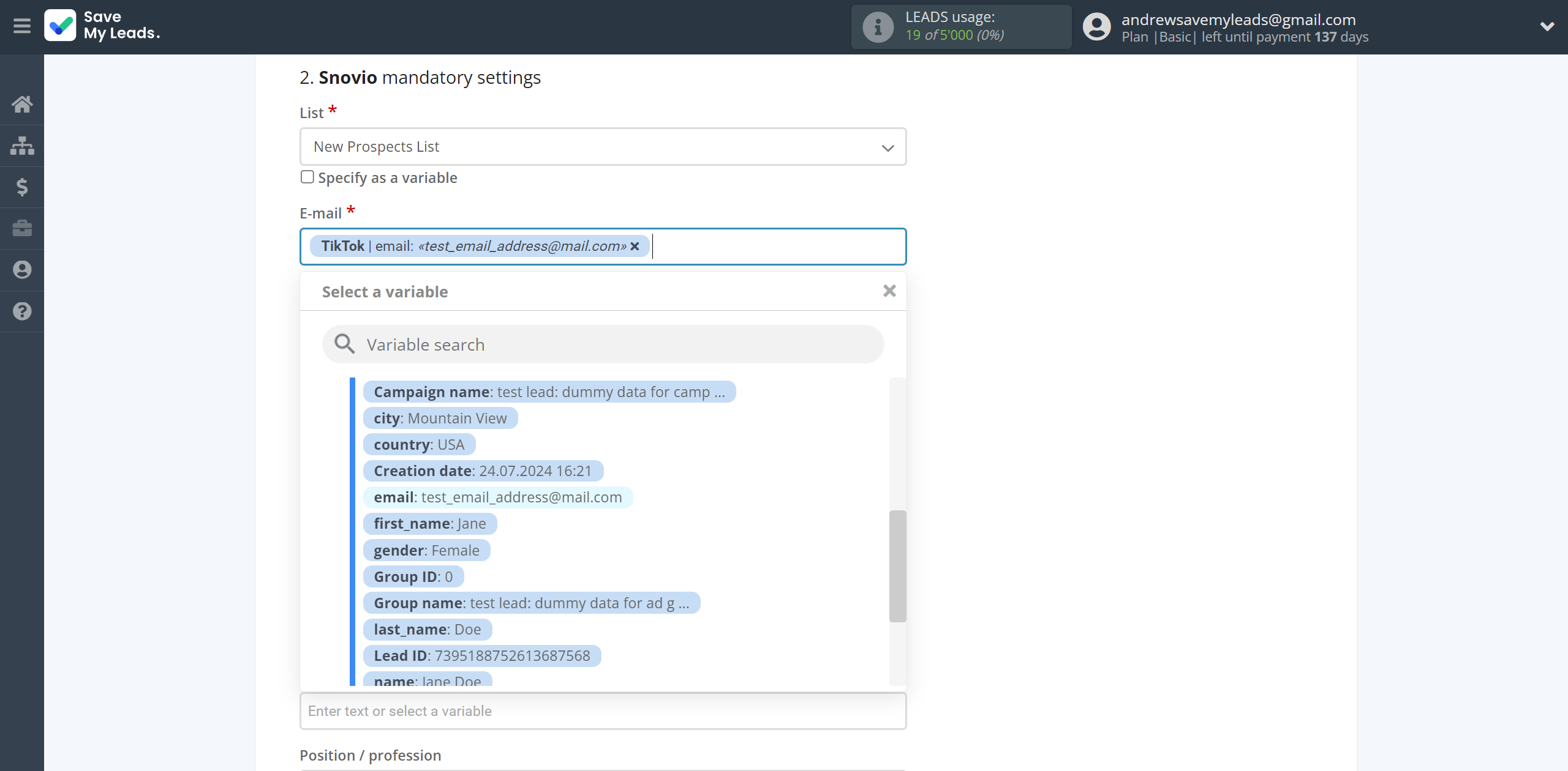 How to Connect TikTok with Snovio Add Contacts | Assigning fields How to Connect TikTok with Snovio Add Contacts | Assigning fields