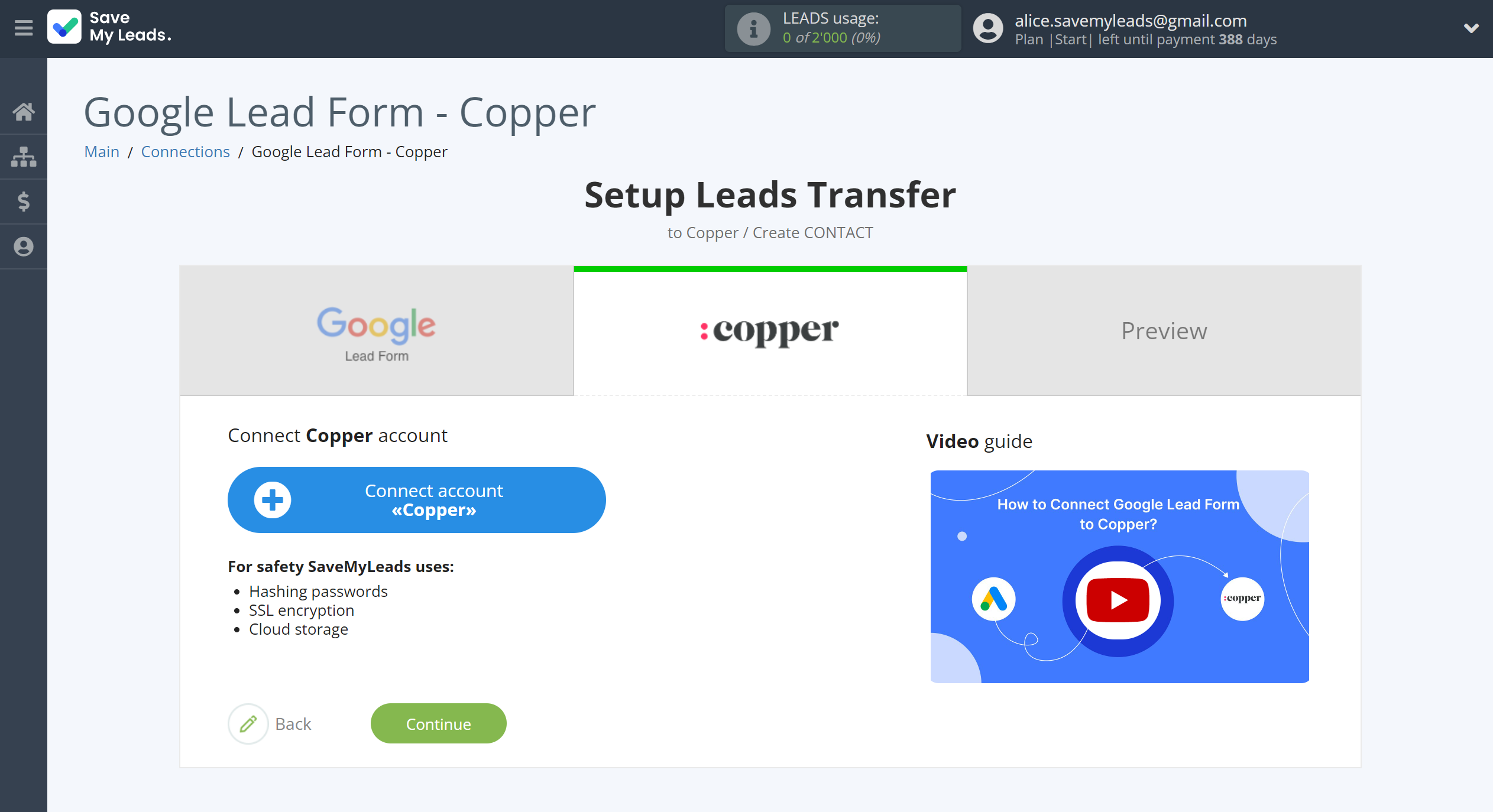 How to Connect Google Lead Form with Copper Create Contacts | Data Destination account connection How to Connect Google Lead Form with Copper Create Contacts | Data Destination account connection