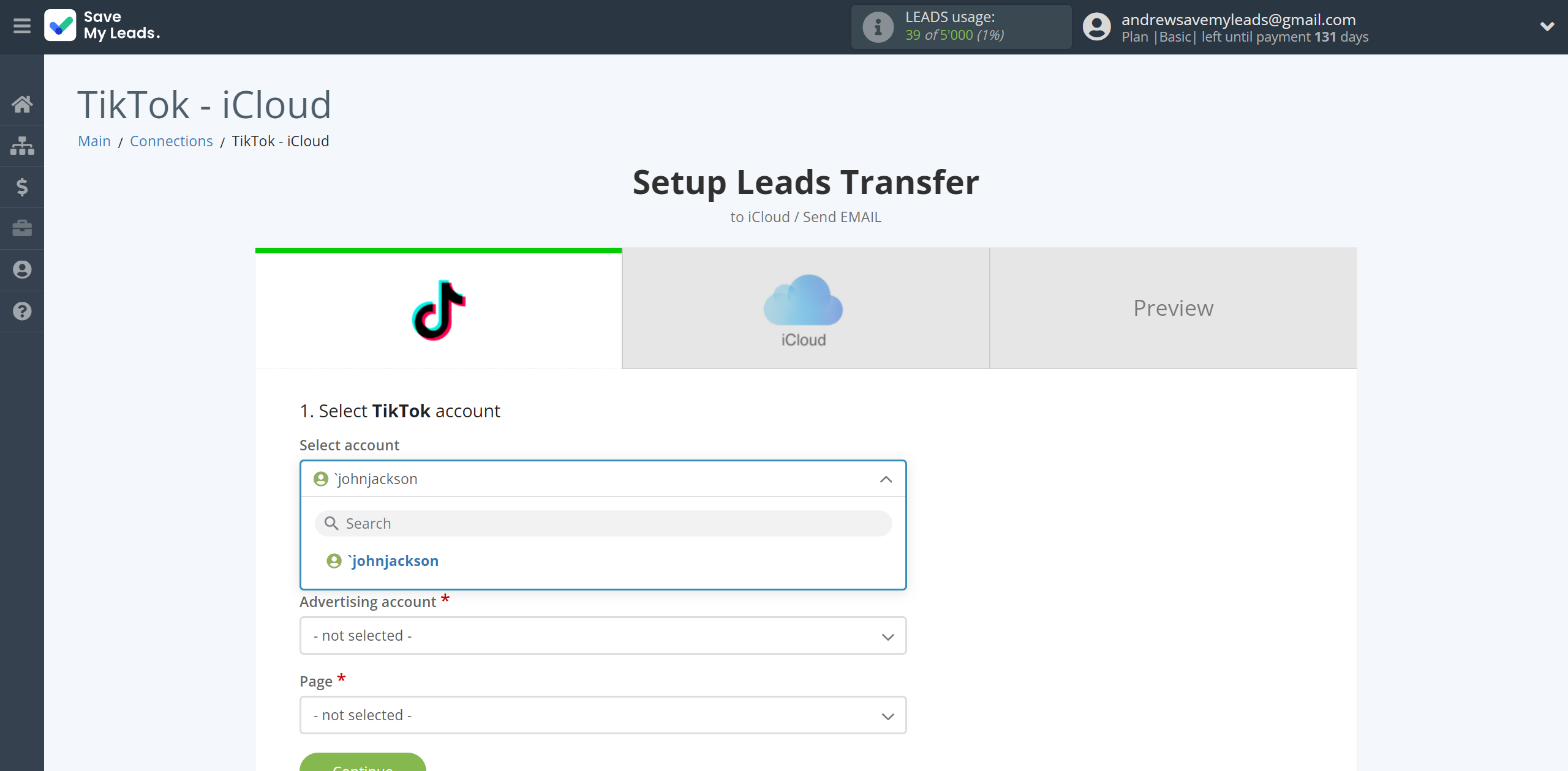 How to Connect TikTok with iCloud | Data Source account selection How to Connect TikTok with iCloud | Data Source account selection
