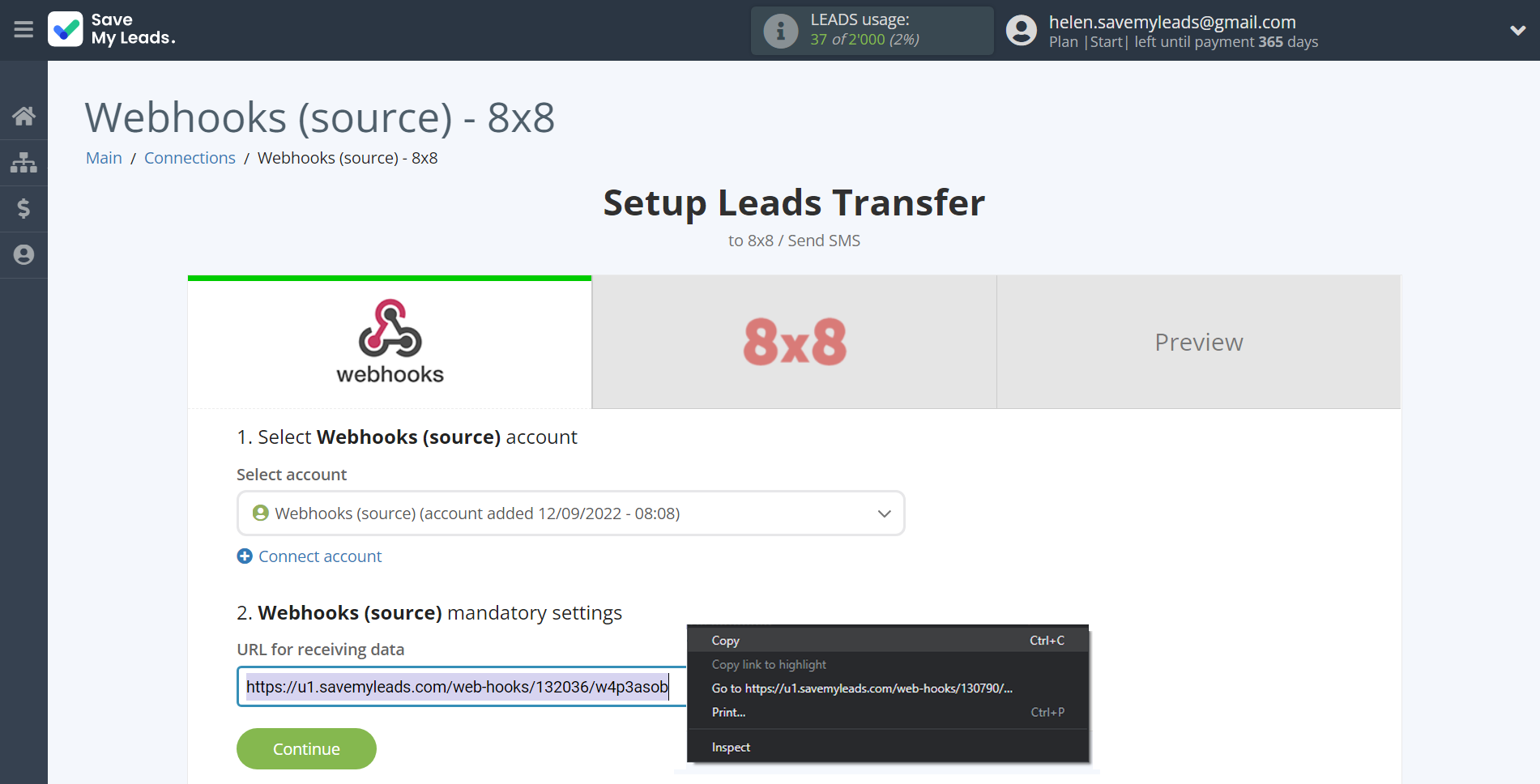 How to Connect Webhooks with 8x8 | Data Source account connection How to Connect Webhooks with 8x8 | Data Source account connection