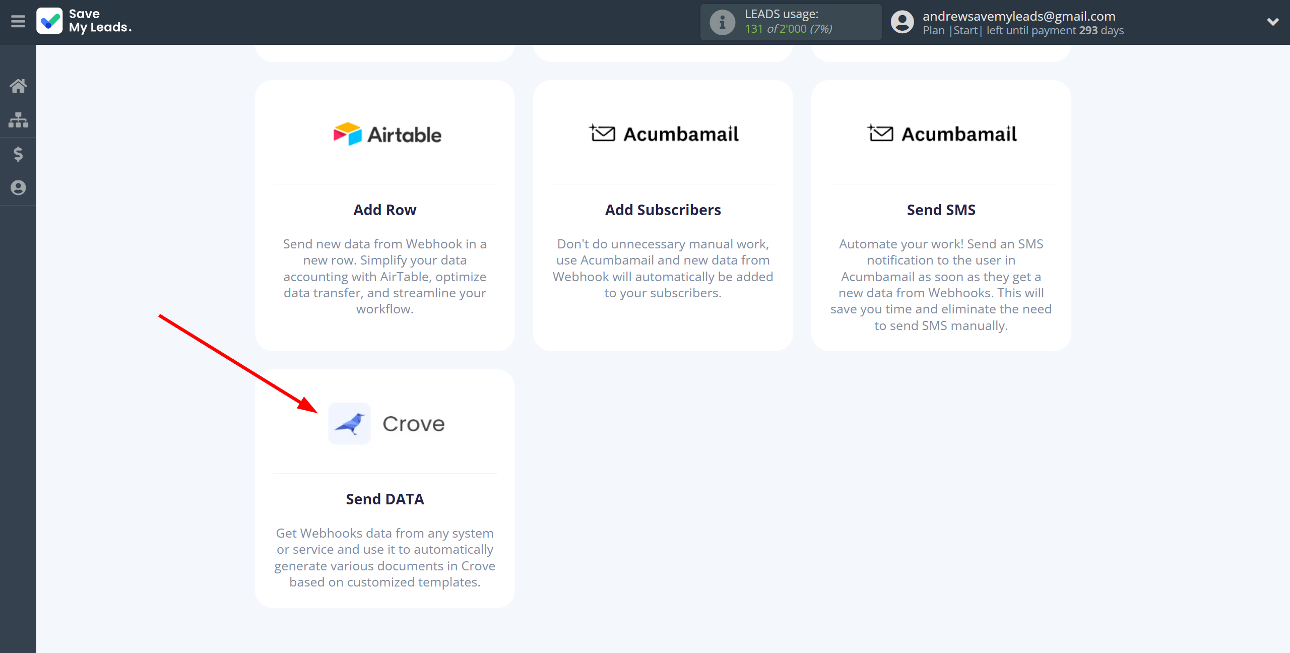 How to Connect Webhooks with Crove | Data Destination system selection How to Connect Webhooks with Crove | Data Destination system selection