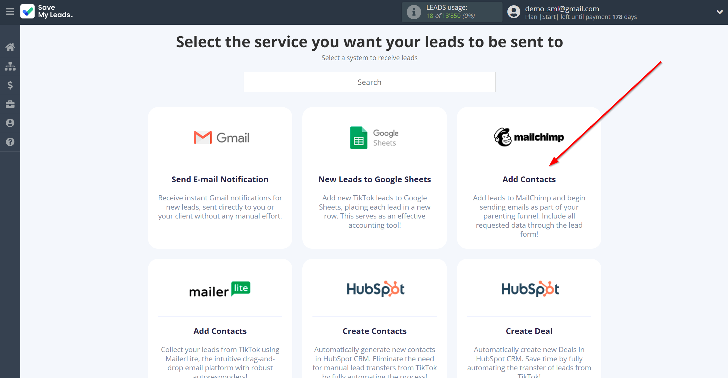 How to Connect TikTok with MailChimp | Data Destination system selection How to Connect TikTok with MailChimp | Data Destination system selection