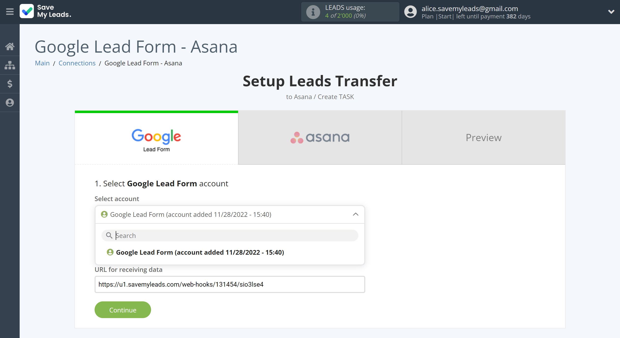 How to Connect Google Lead Form with Asana | Data Source account connection How to Connect Google Lead Form with Asana | Data Source account connection