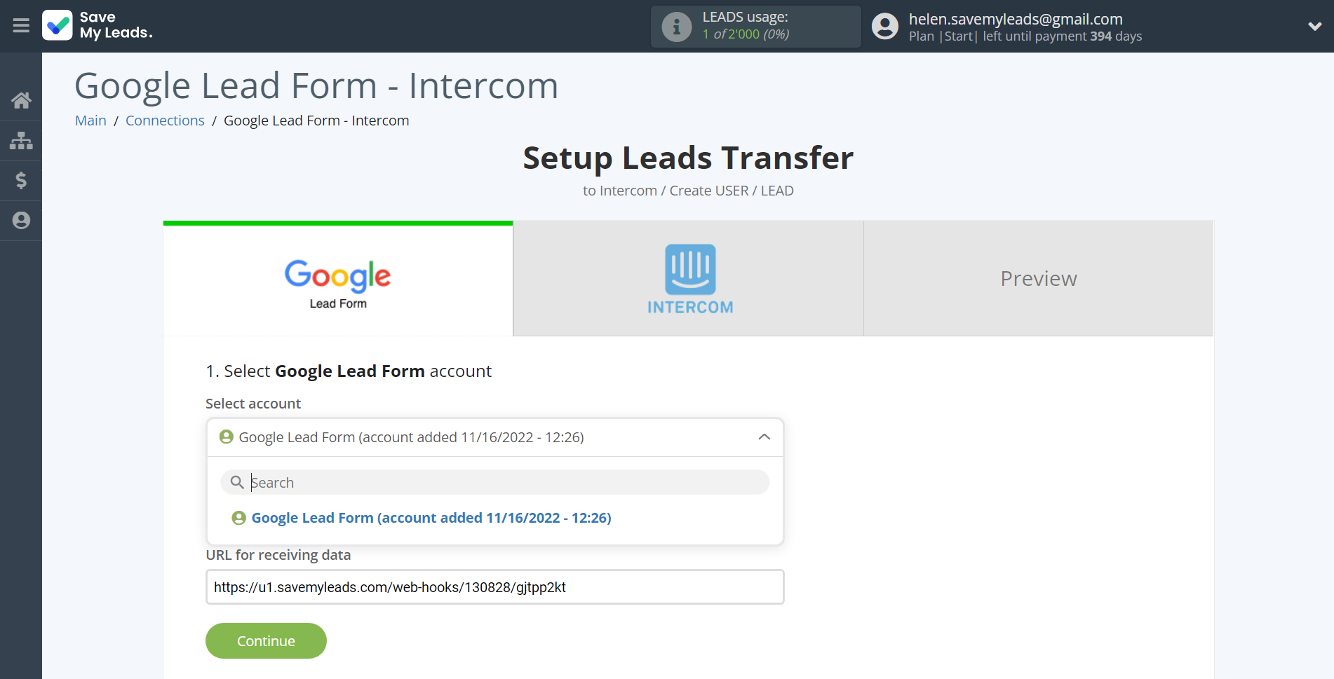 How to Connect Google Lead Form with Intercom | Data Source account selection How to Connect Google Lead Form with Intercom | Data Source account selection