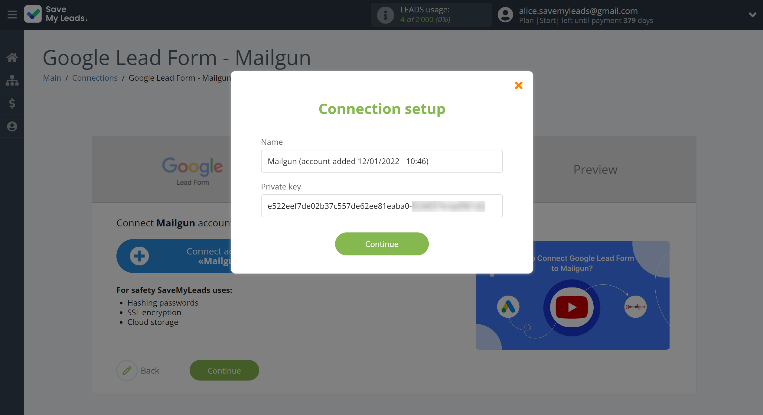 How to Connect Google Lead Form with Mailgun | Data Destination account connection How to Connect Google Lead Form with Mailgun | Data Destination account connection