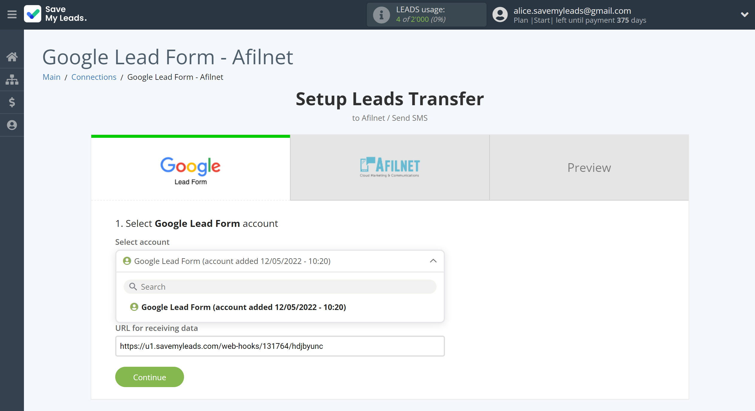 How to Connect Google Lead Form with Afilnet | Data Source account selection How to Connect Google Lead Form with Afilnet | Data Source account selection