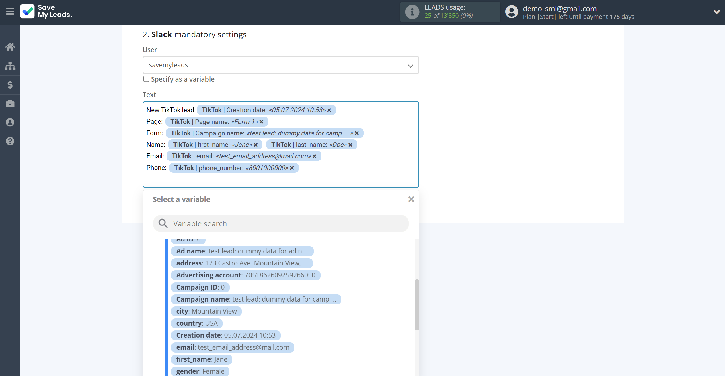 How to Connect TikTok with Slack Personal Notification | Assigning fields How to Connect TikTok with Slack Personal Notification | Assigning fields
