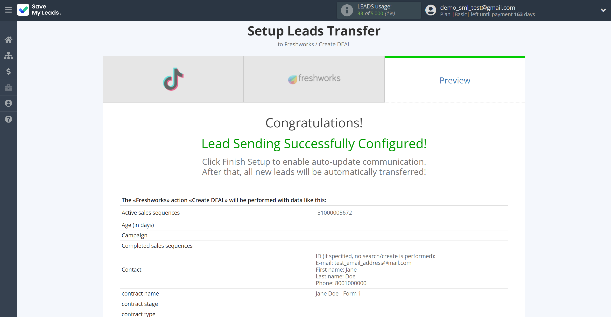 How to Connect TikTok with Freshworks Create Deal | Test data How to Connect TikTok with Freshworks Create Deal | Test data