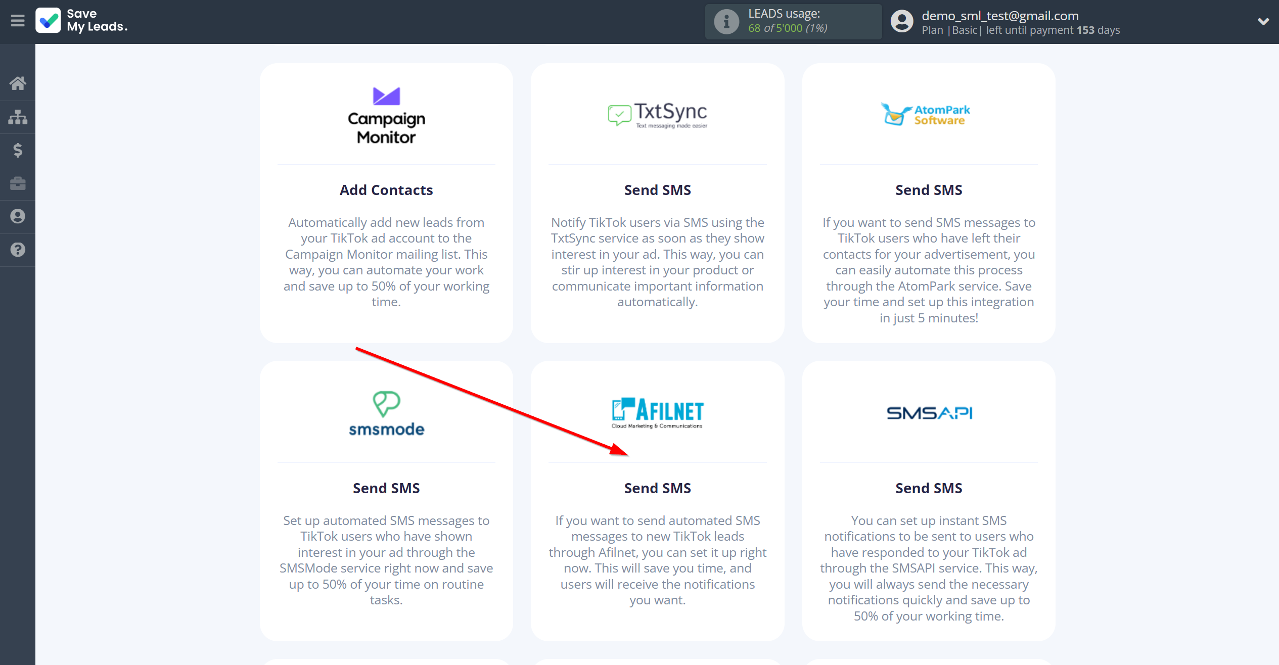 How to Connect TikTok with Afilnet | Data Destination system selection How to Connect TikTok with Afilnet | Data Destination system selection