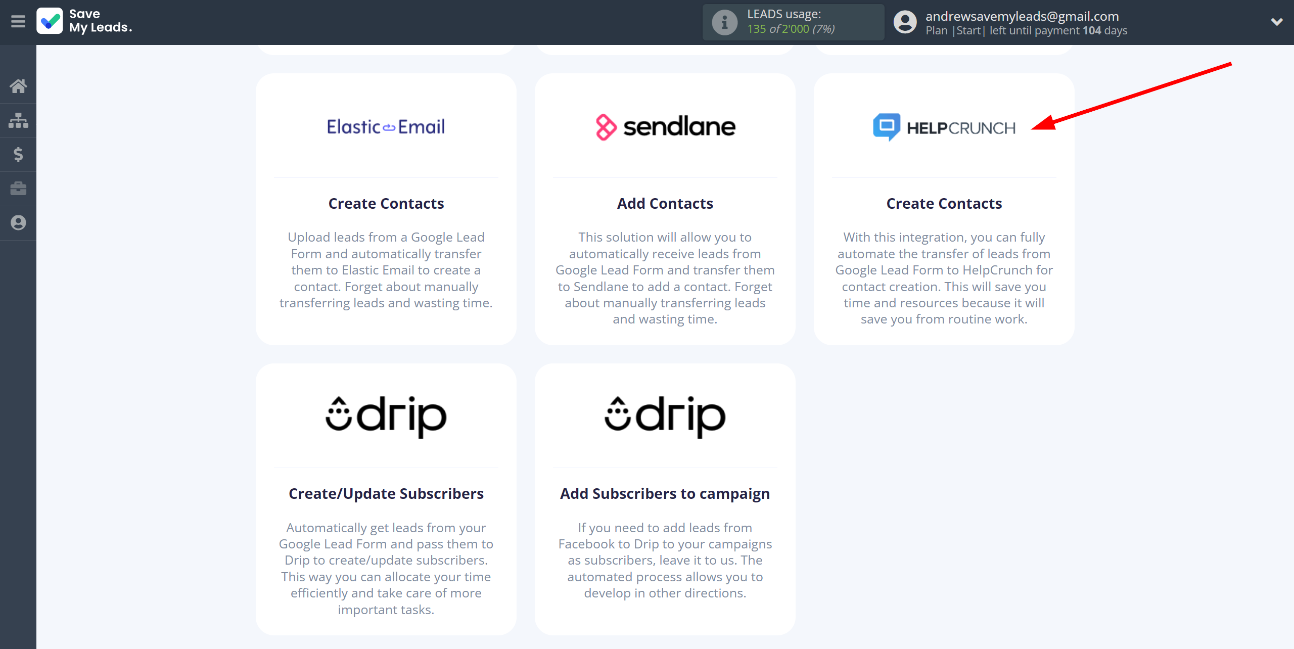 How to Connect Google Lead Form with HelpCrunch Create Contacts | Data Destination system selection How to Connect Google Lead Form with HelpCrunch Create Contacts | Data Destination system selection