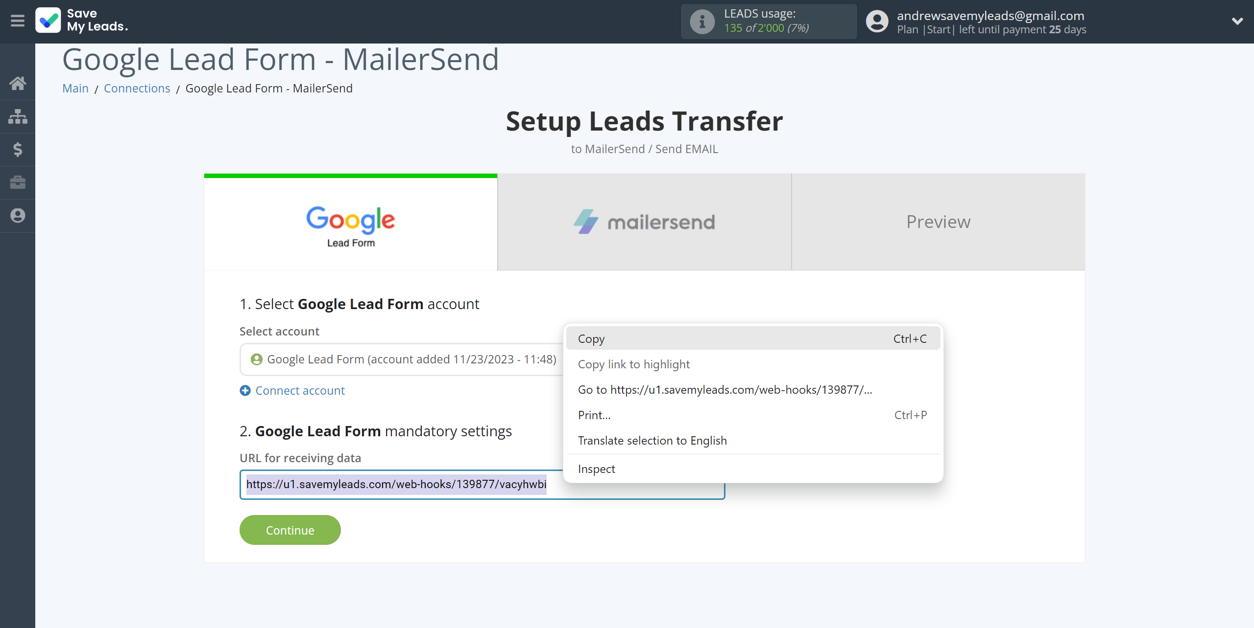 How to Connect Google Lead Form with MailerSend Send Email | Data Source account connection How to Connect Google Lead Form with MailerSend Send Email | Data Source account connection