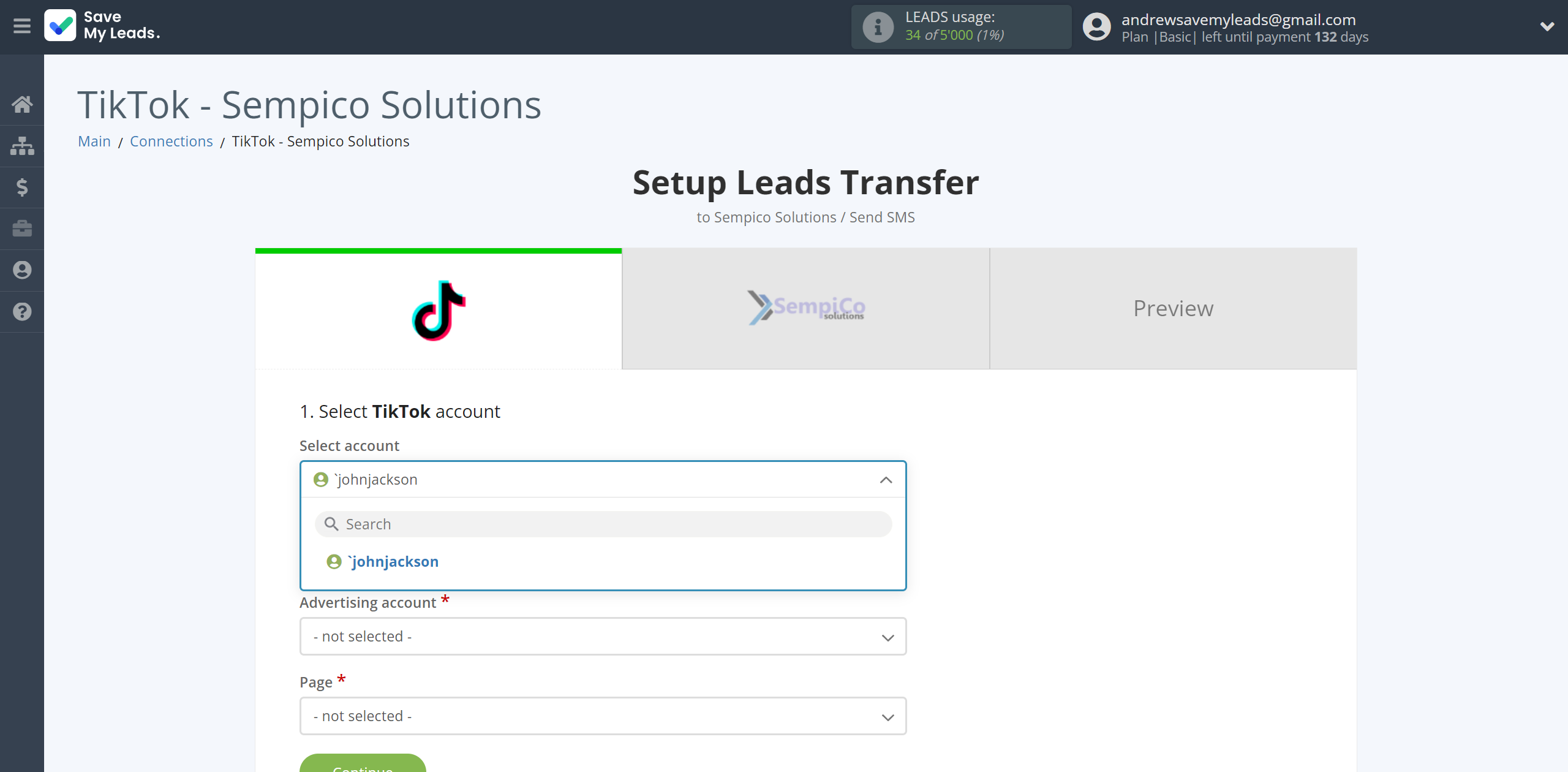 How to Connect TikTok with Sempico Solutions | Data Source account selection How to Connect TikTok with Sempico Solutions | Data Source account selection