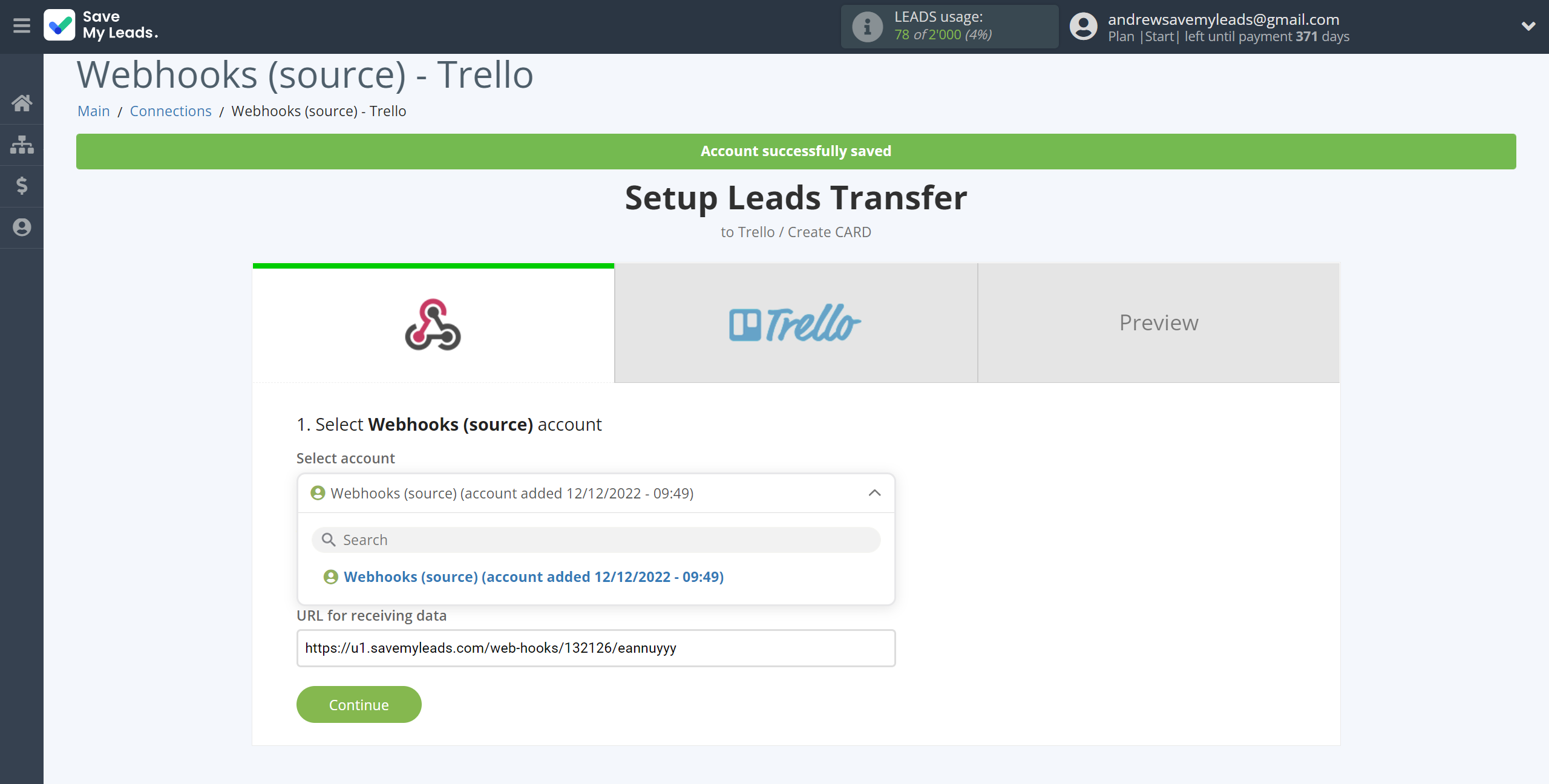 How to Connect Webhooks with Trello | Data Source account selection How to Connect Webhooks with Trello | Data Source account selection