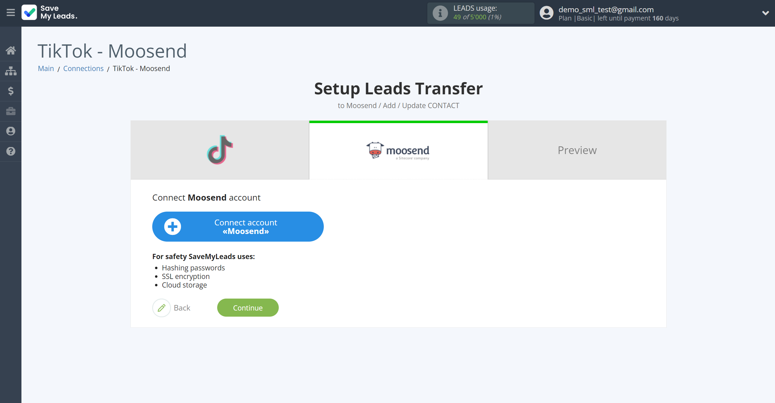 How to Connect TikTok with Moosend | Data Destination account connection How to Connect TikTok with Moosend | Data Destination account connection