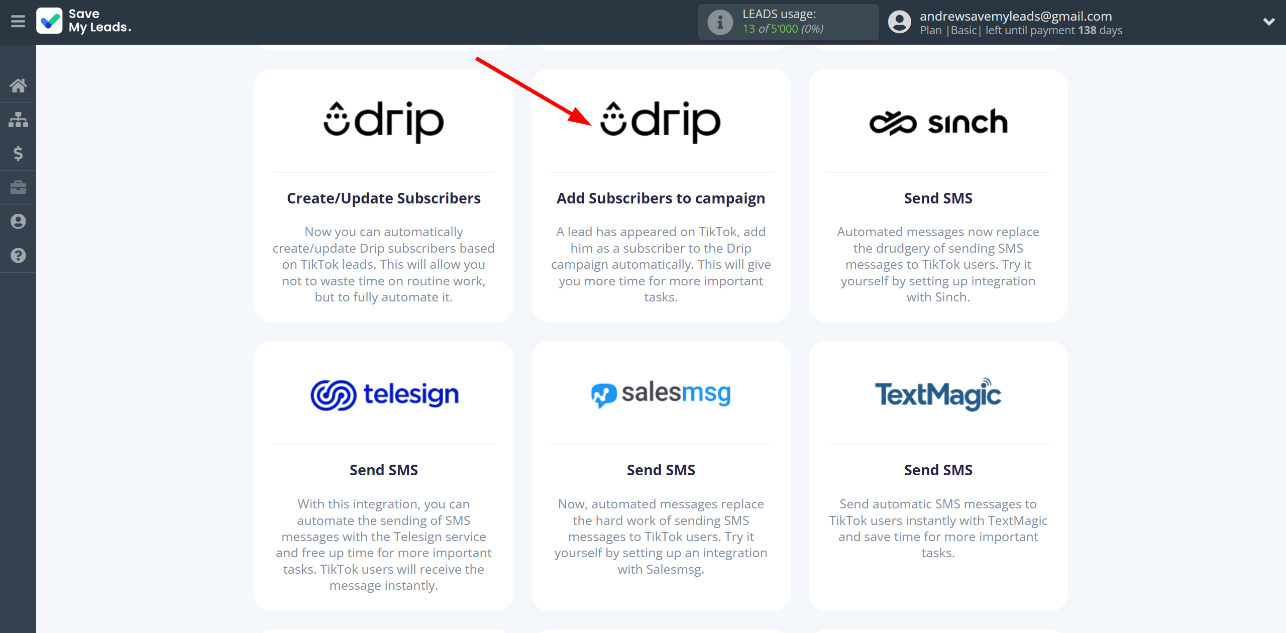 How to Connect TikTok with Drip Add Subscribers to campaign | Data Destination system selection How to Connect TikTok with Drip Add Subscribers to campaign | Data Destination system selection