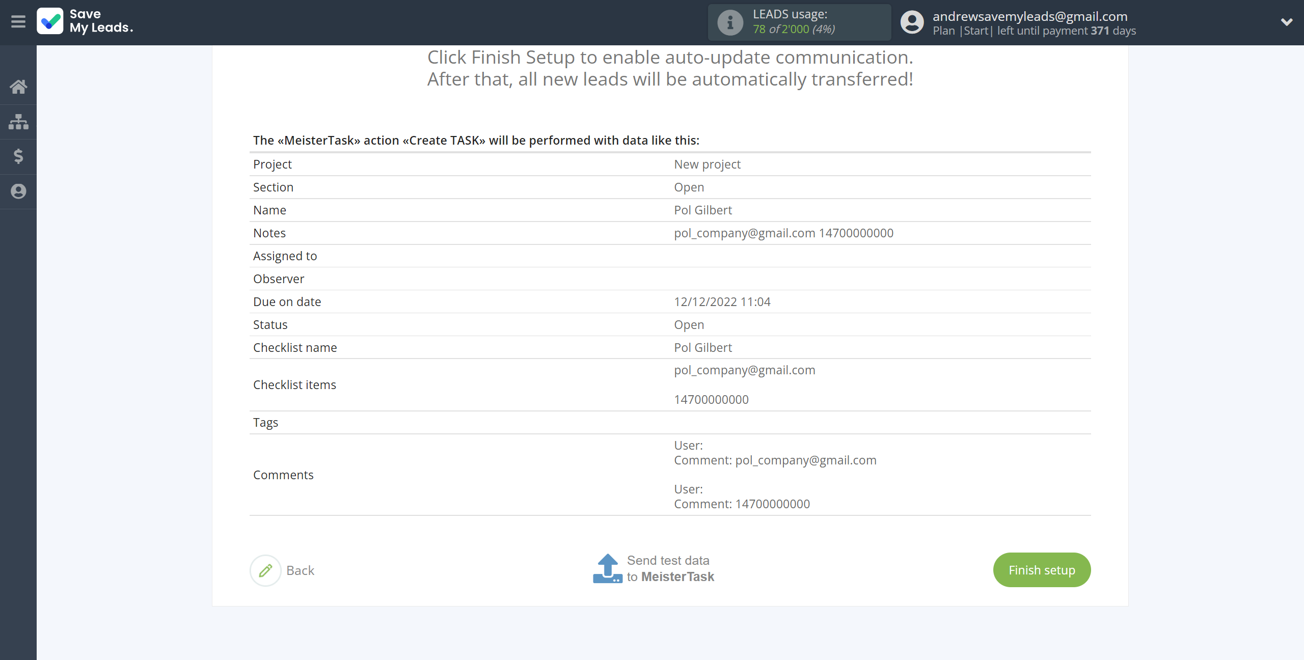 How to Connect Webhooks with MeisterTask | Test data How to Connect Webhooks with MeisterTask | Test data