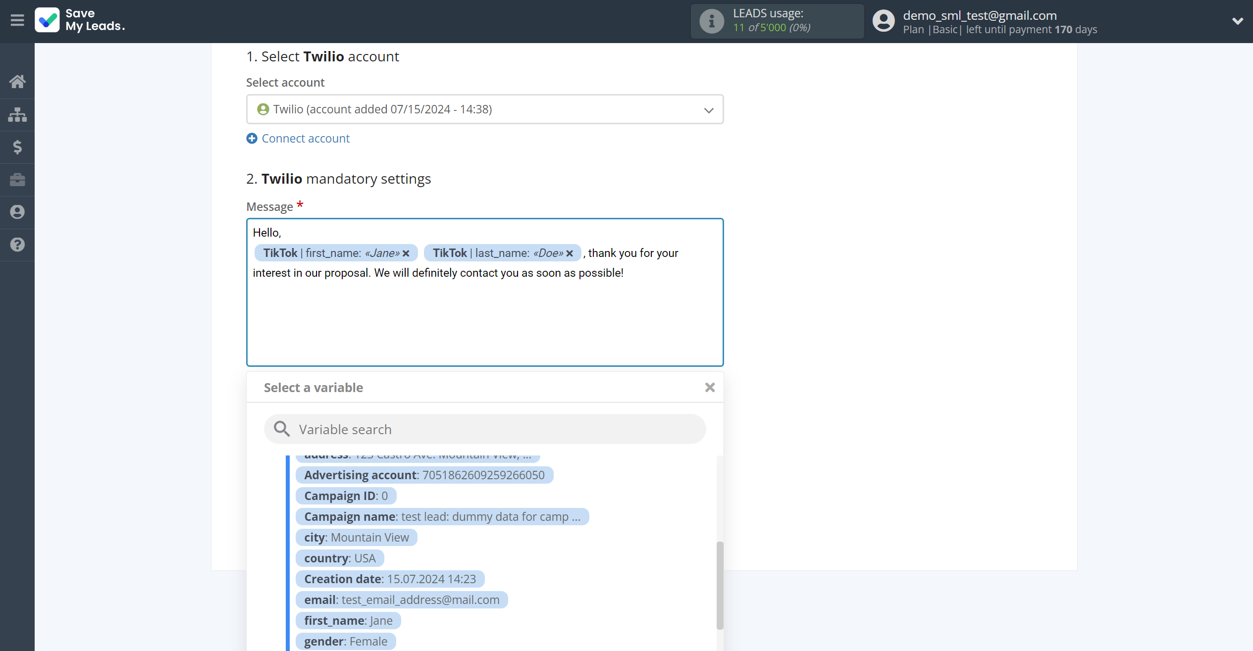 How to Connect TikTok with Twilio | Assigning fields How to Connect TikTok with Twilio | Assigning fields