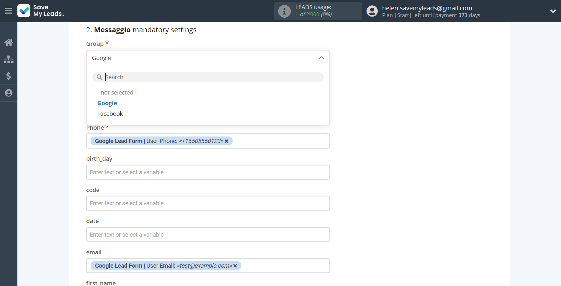 How to Connect Google Lead Form with Messaggio | Assigning fields How to Connect Google Lead Form with Messaggio | Assigning fields