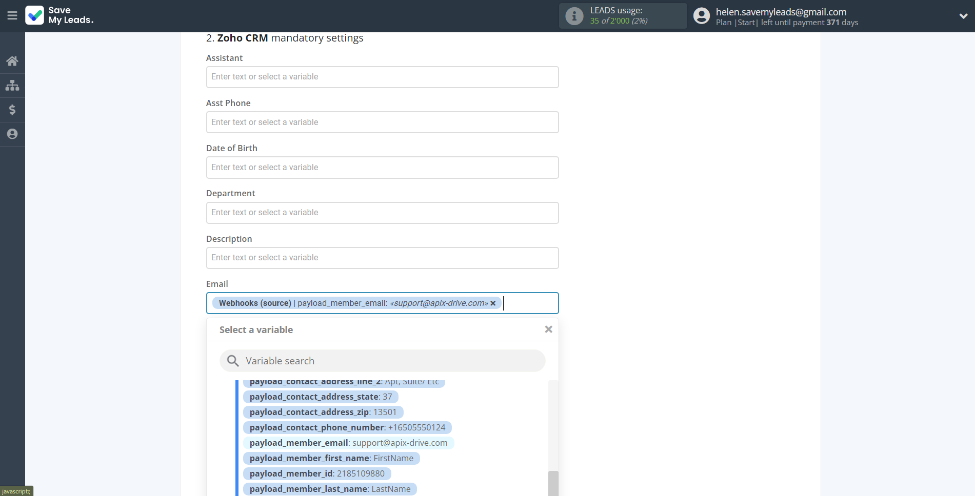 How to Connect Webhooks with Zoho CRM Create Contacts | Assigning fields How to Connect Webhooks with Zoho CRM Create Contacts | Assigning fields