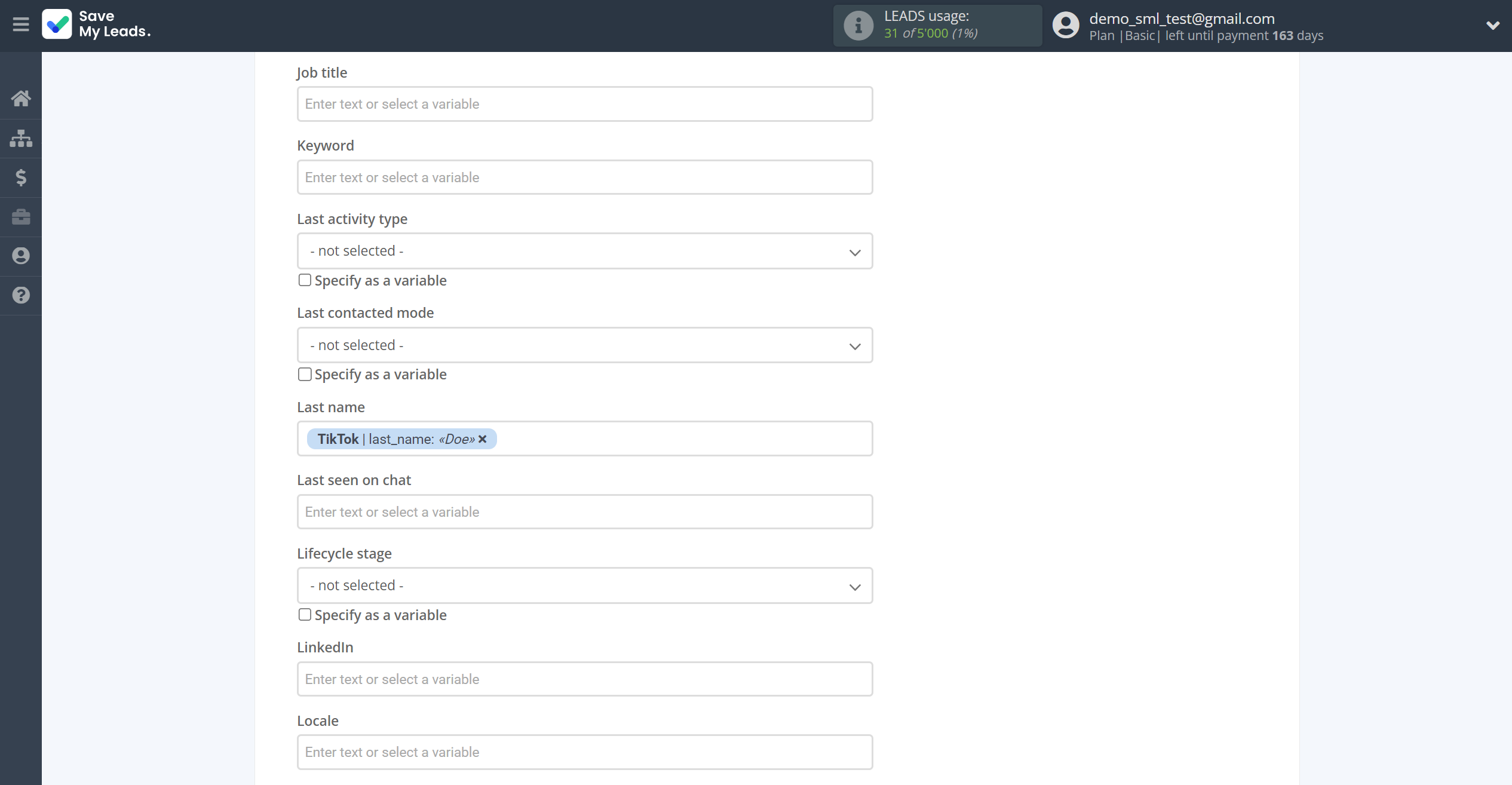 How to Connect TikTok with Freshworks Create Contacts | Assigning fields How to Connect TikTok with Freshworks Create Contacts | Assigning fields