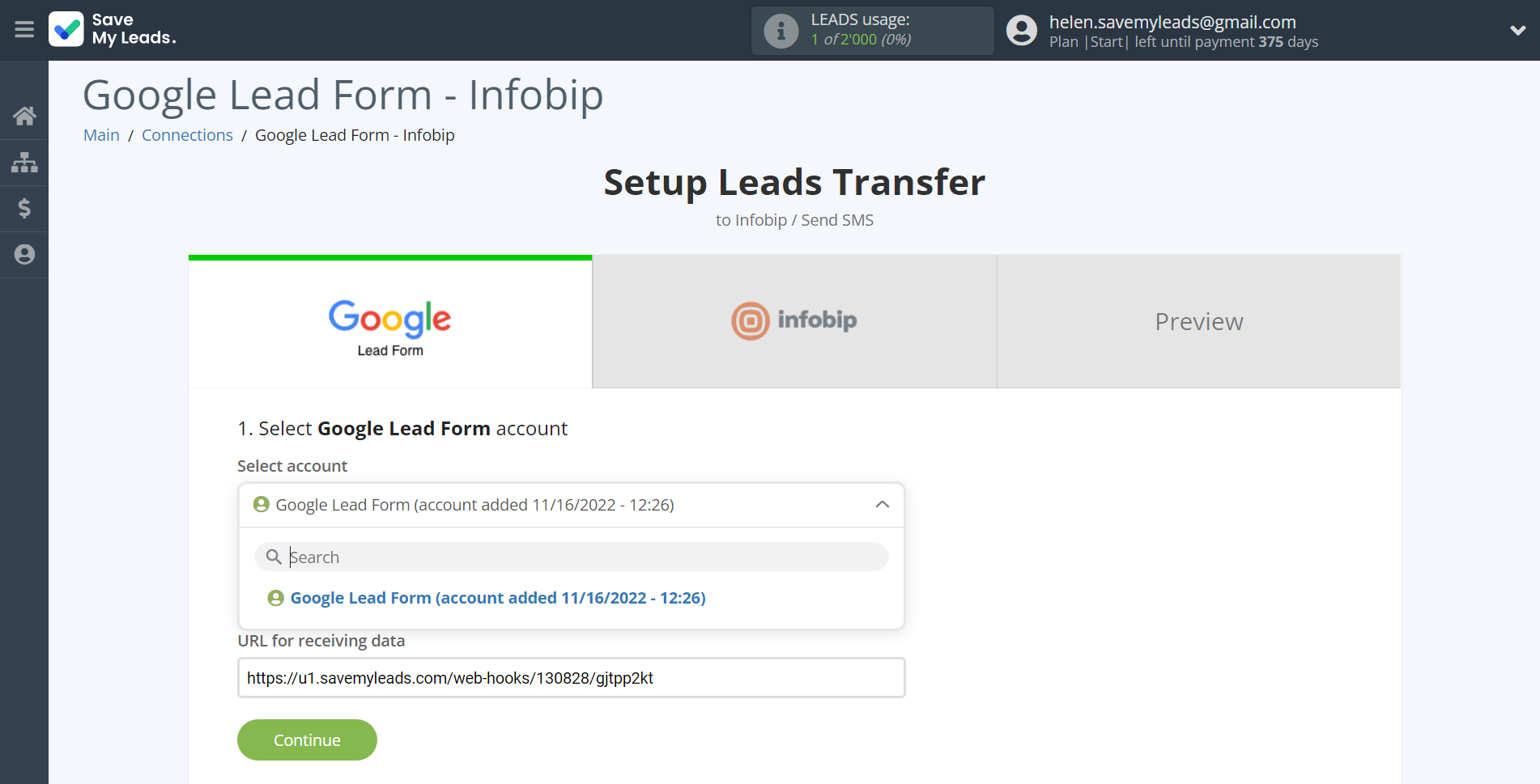 How to Connect Google Lead Form with Infobip | Data Source account selection How to Connect Google Lead Form with Infobip | Data Source account selection