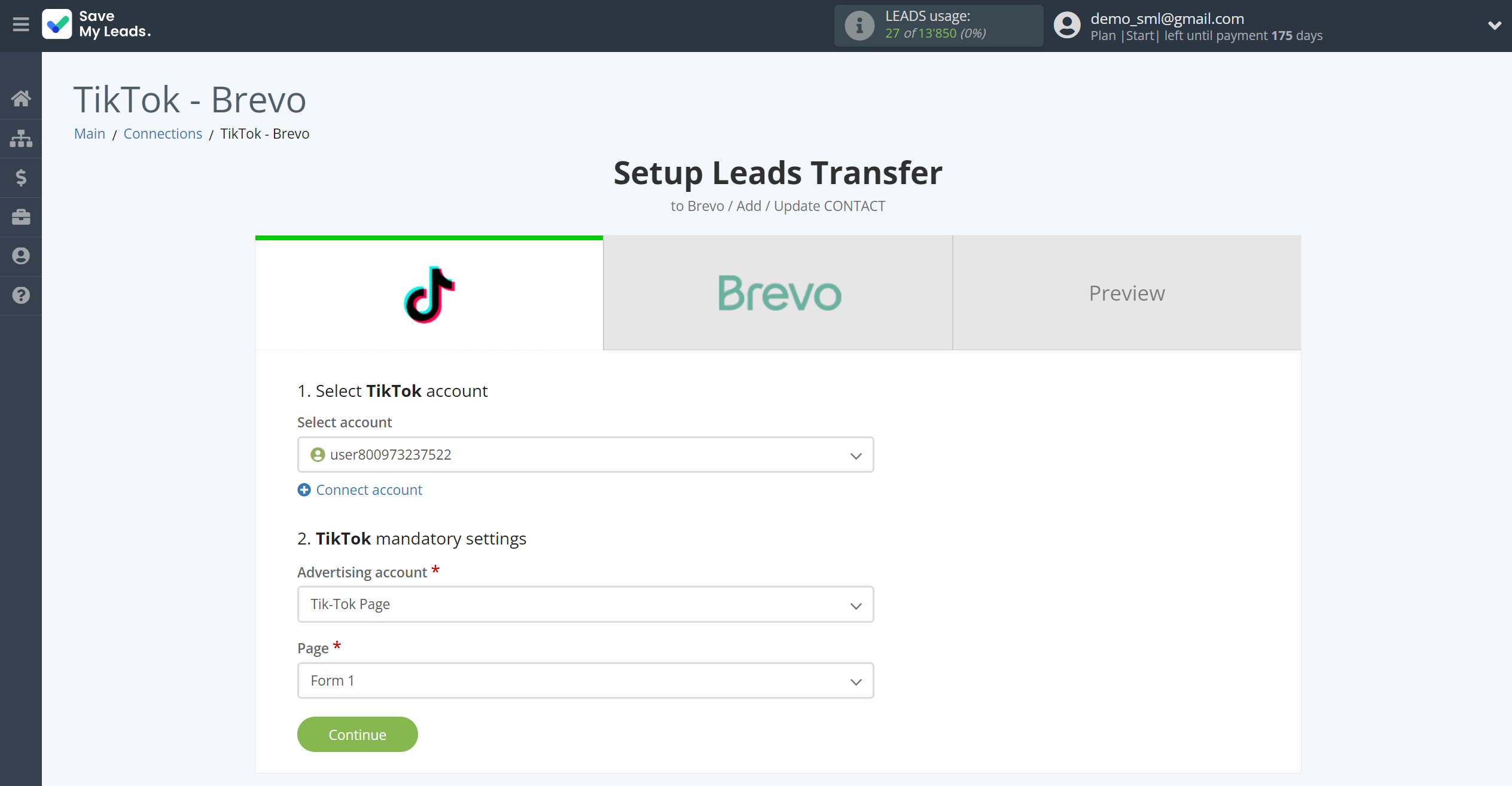 How to Connect TikTok with Brevo | Data Source account connection How to Connect TikTok with Brevo | Data Source account connection