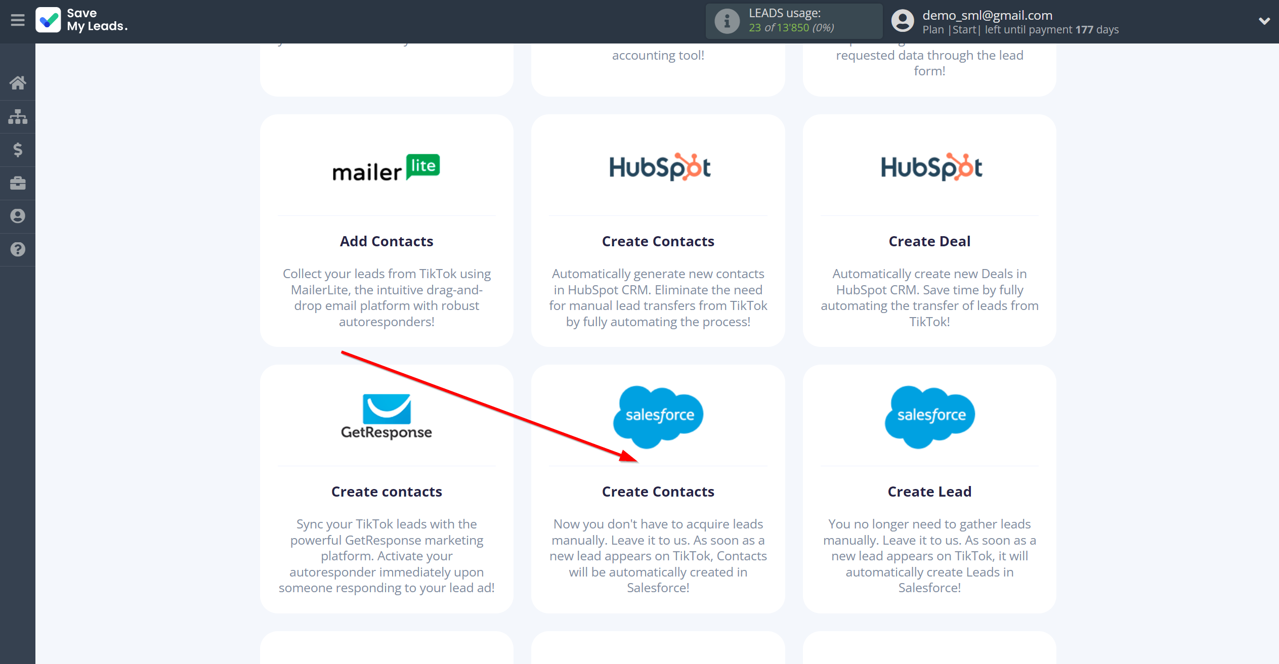 How to Connect TikTok with Salesforce CRM Create Contacts | Data Destination system selection How to Connect TikTok with Salesforce CRM Create Contacts | Data Destination system selection