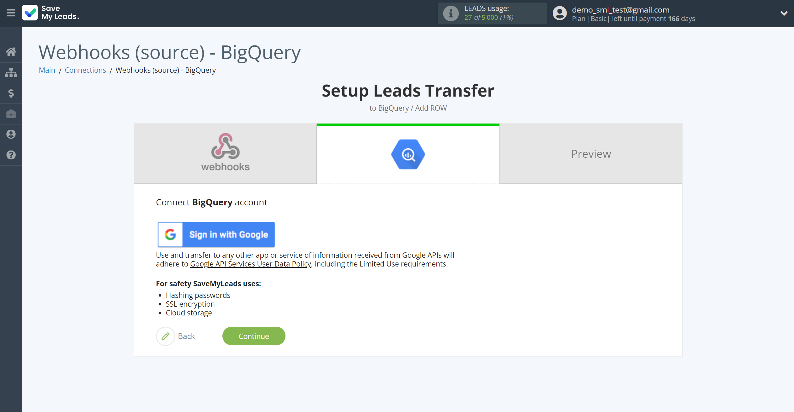 How to Connect Webhooks with BigQuery | Data Destination account connection How to Connect Webhooks with BigQuery | Data Destination account connection