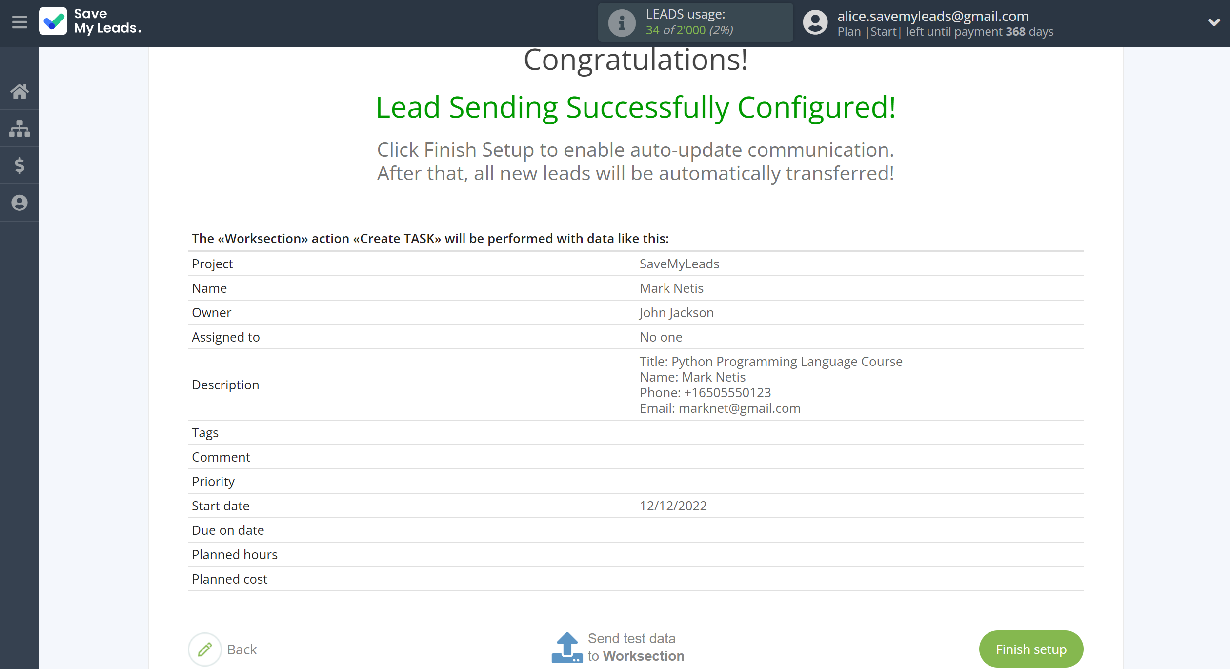 How to Connect Webhooks with Worksection | Test data How to Connect Webhooks with Worksection | Test data