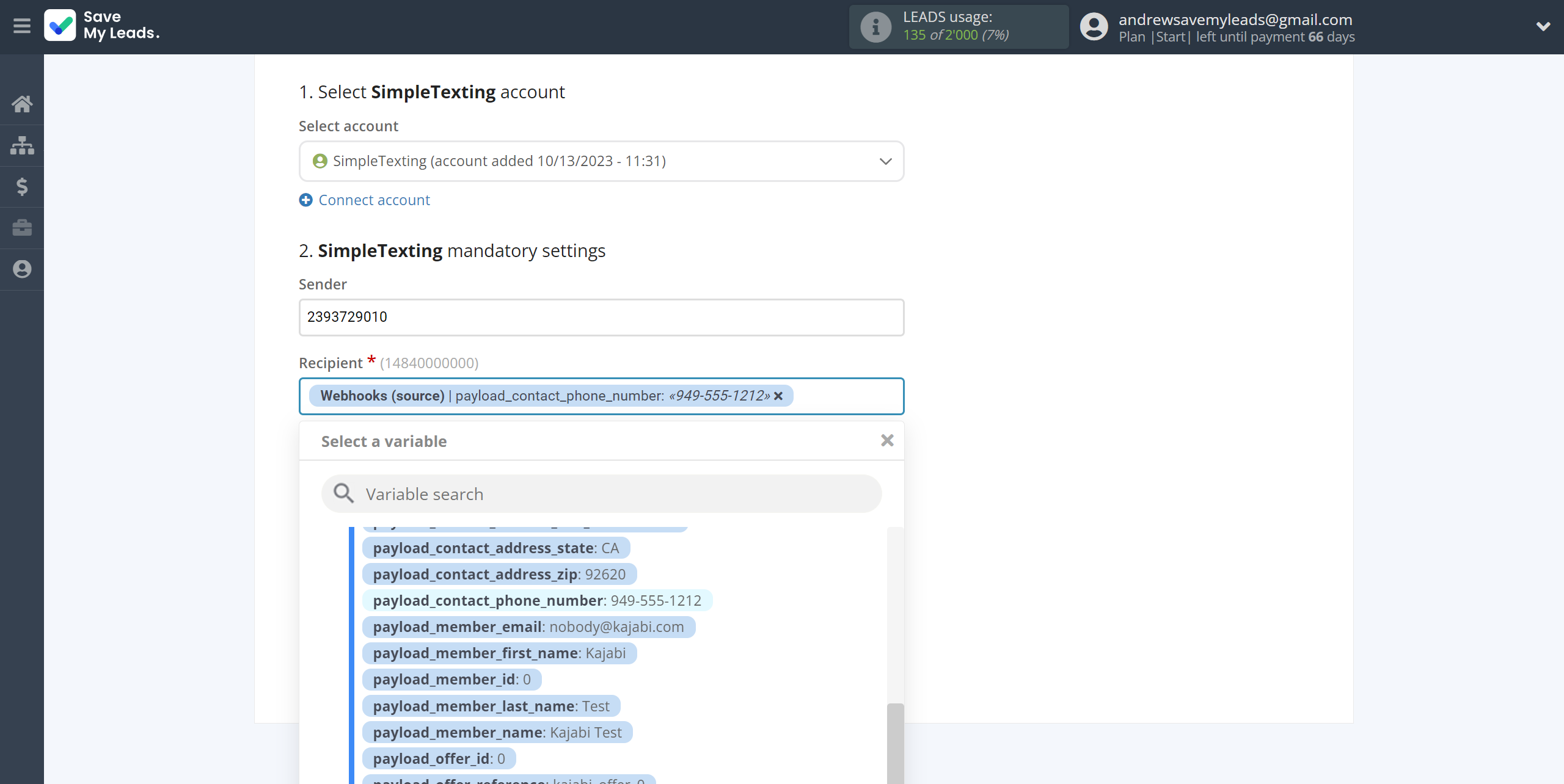How to Connect Webhooks with SimpleTexting | Assigning fields How to Connect Webhooks with SimpleTexting | Assigning fields