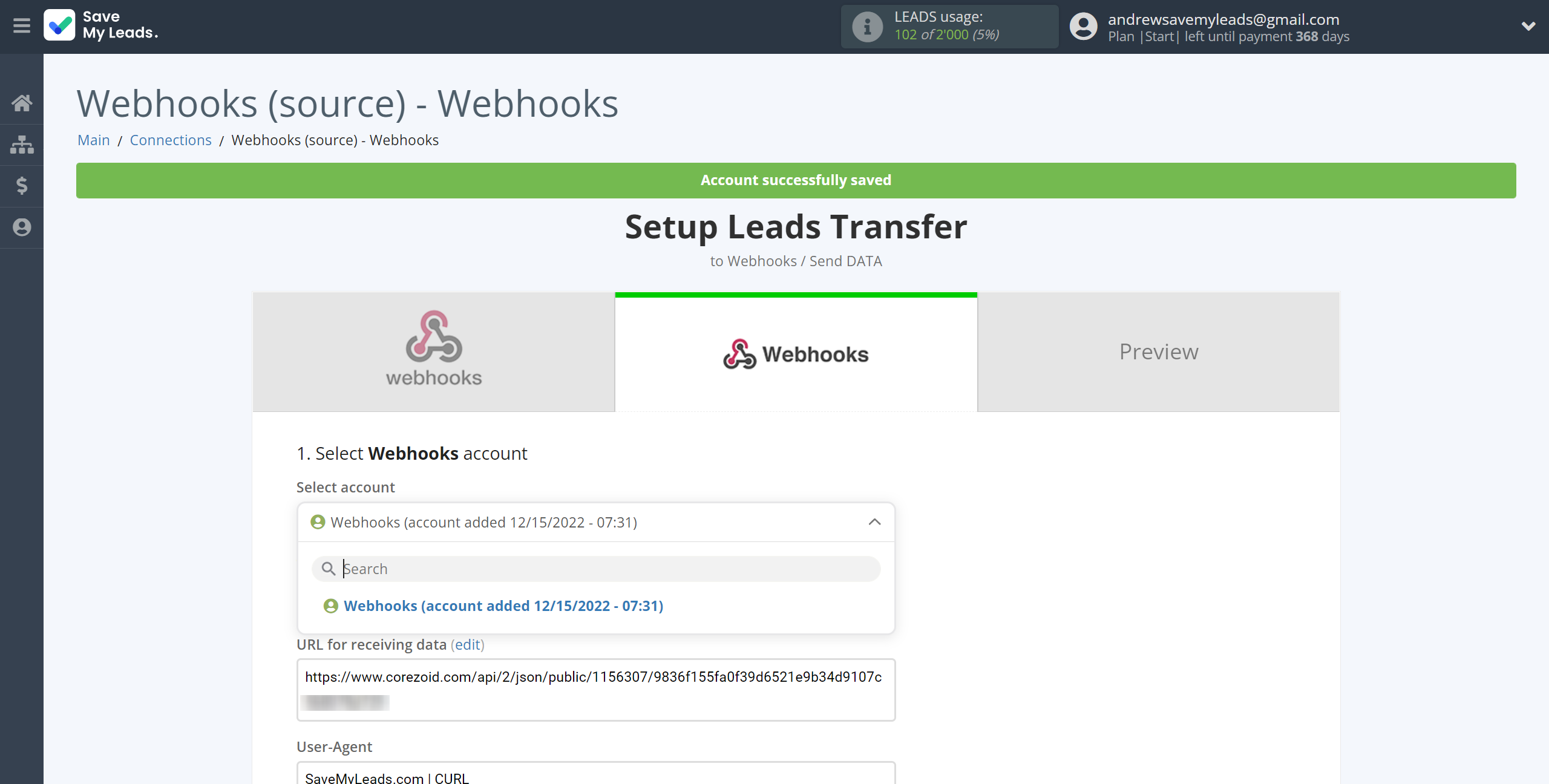 How to Connect Webhooks with Webhooks | Data Destination account selection How to Connect Webhooks with Webhooks | Data Destination account selection