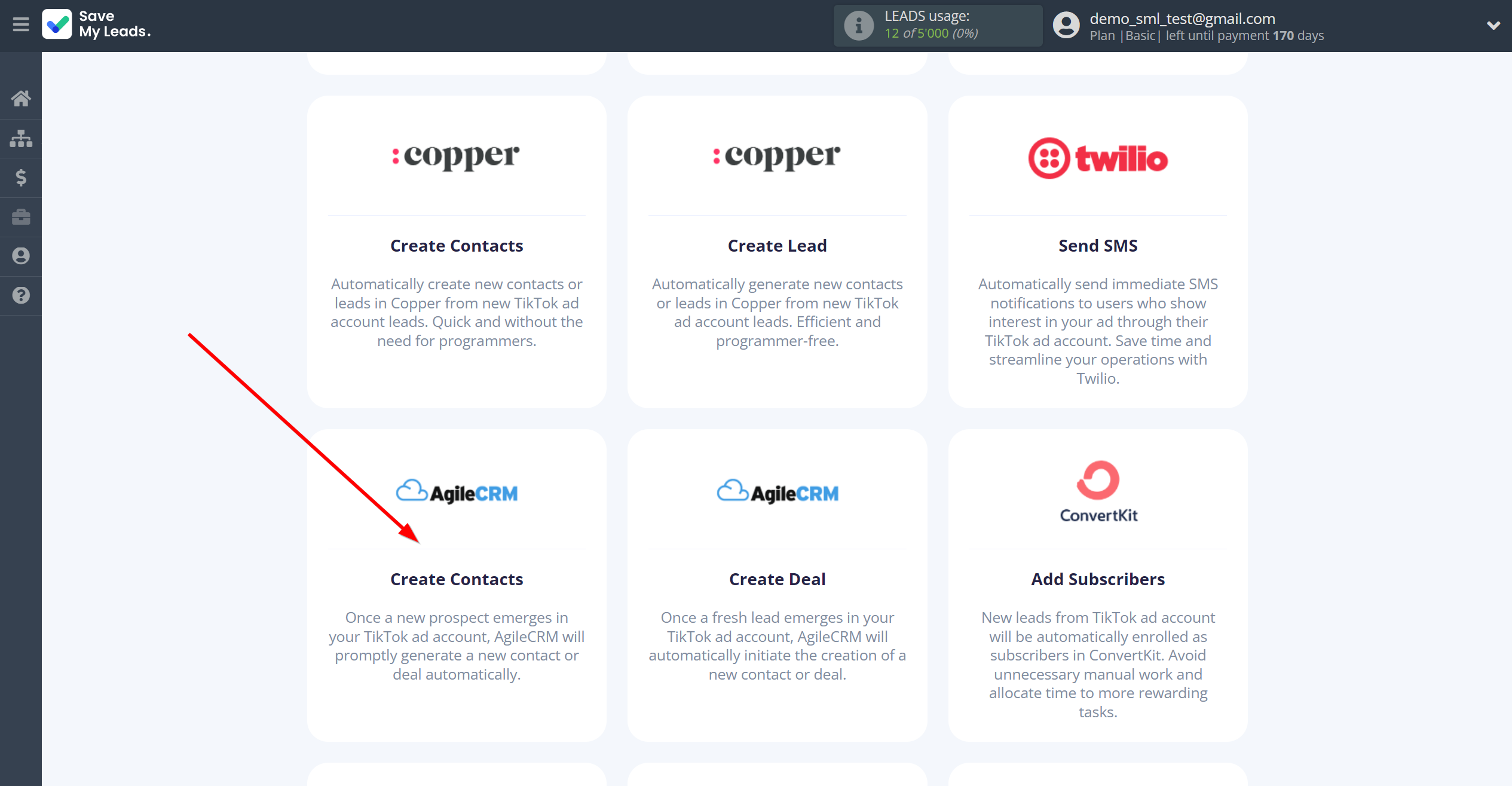 How to Connect TikTok with AgileCRM Create Contacts | Data Destination system selection How to Connect TikTok with AgileCRM Create Contacts | Data Destination system selection