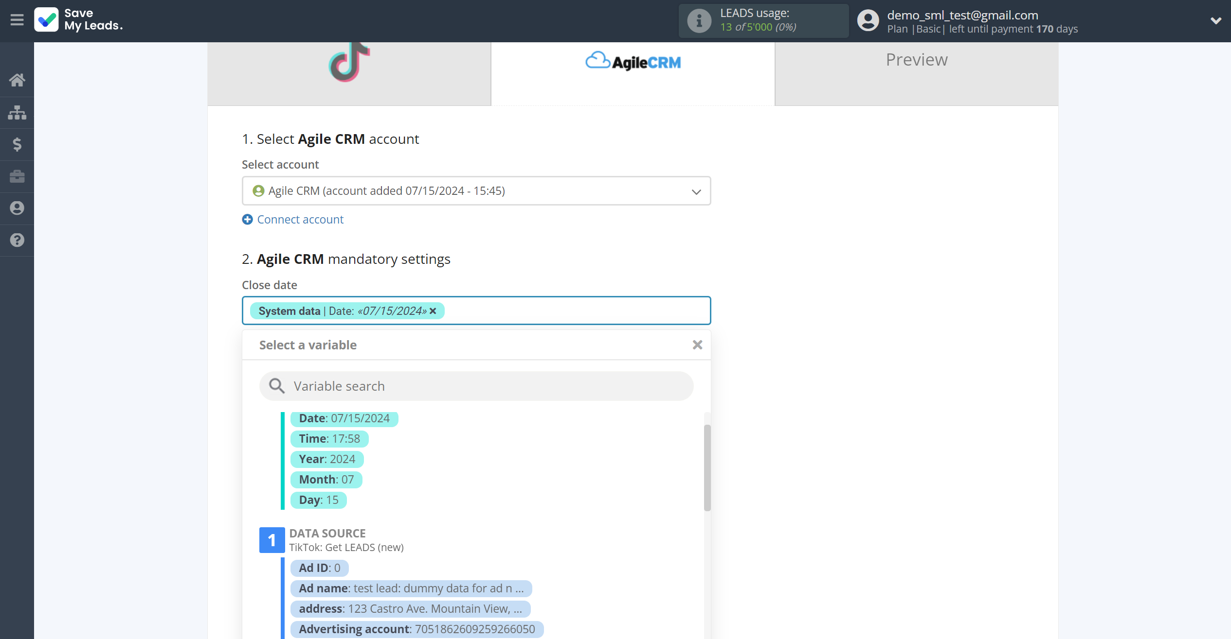 How to Connect TikTok with AgileCRM Create Deal | Assigning fields How to Connect TikTok with AgileCRM Create Deal | Assigning fields