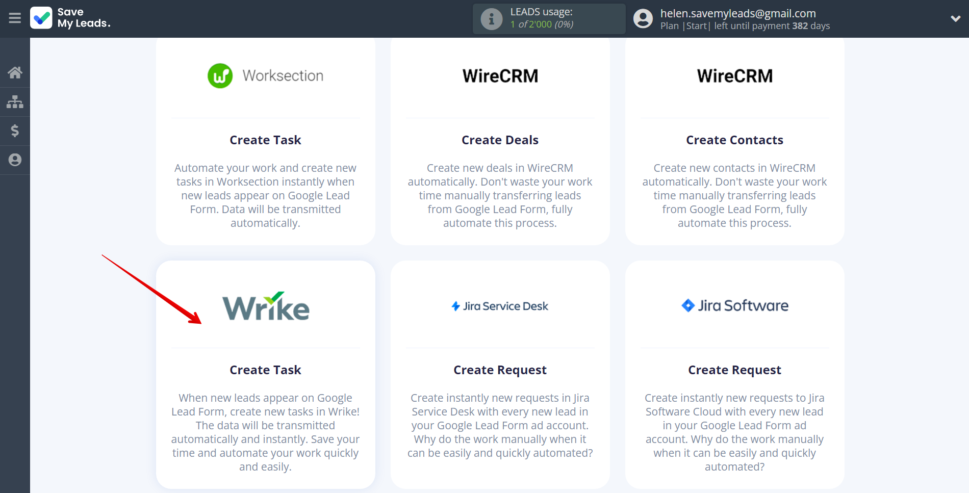 How to Connect Google Lead Form with Wrike | Data Destination system selection How to Connect Google Lead Form with Wrike | Data Destination system selection